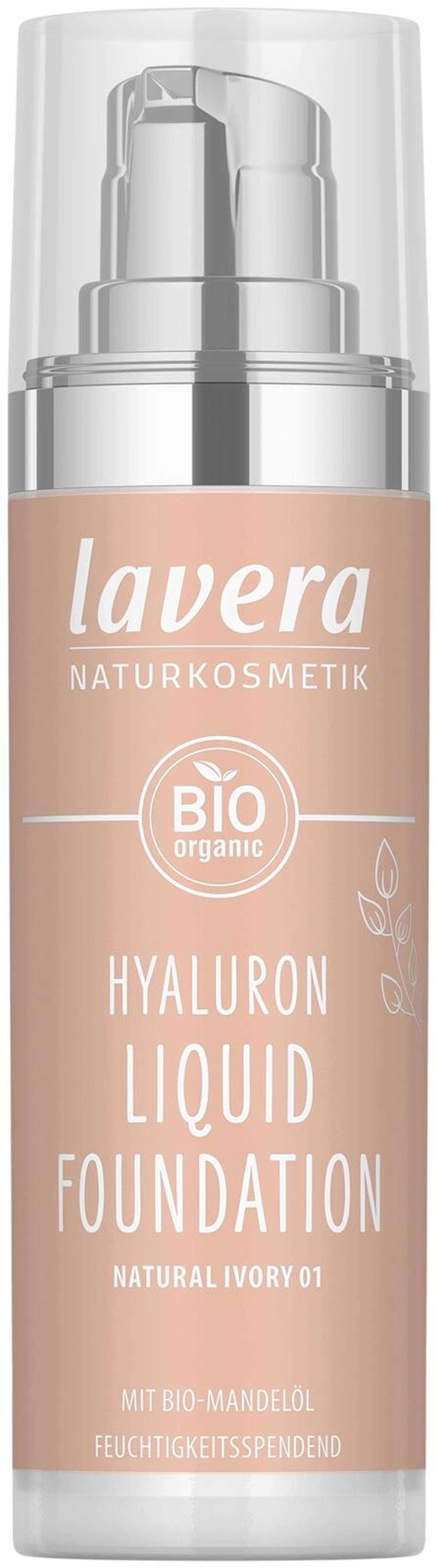 Жидкая тональная основа Lavera Hyaluron - Натуральная слоновая кость 01- 30 мл (цвет Натуральная слоновая кость 01)