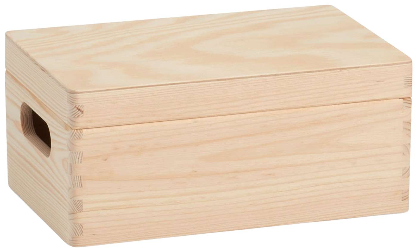 Корзина для хранения Zeller с крышкой, дерево 30 x 20 x 14 см (цвет естественный)