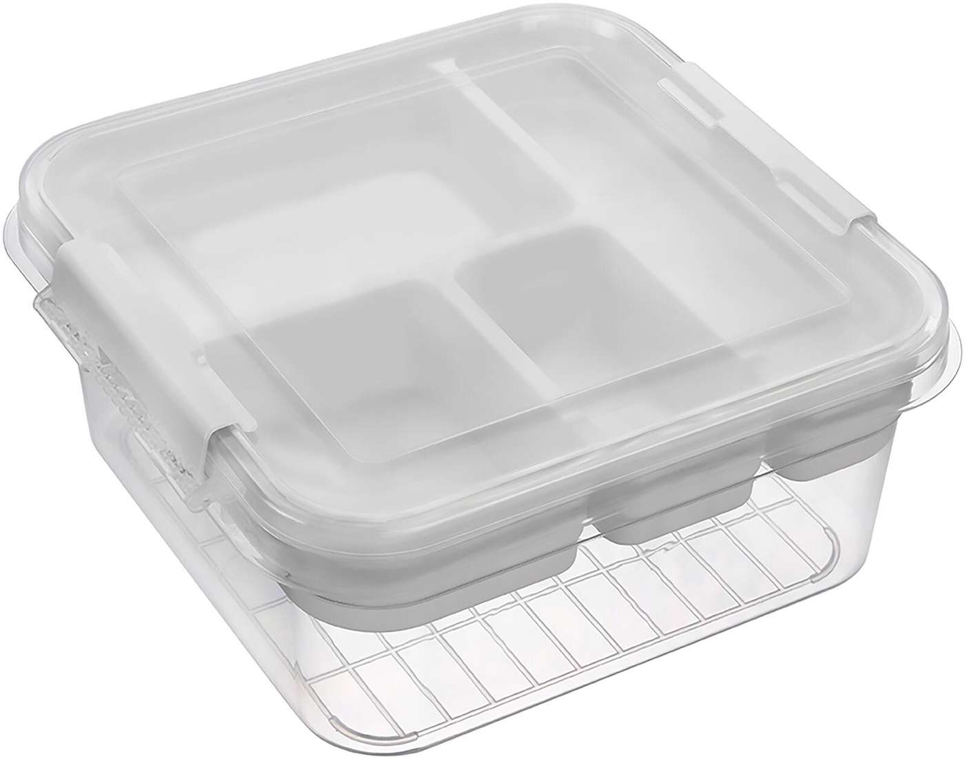 Ящик для хранения гондолы My Box с крышкой и отдельным отделением (цвет серый)