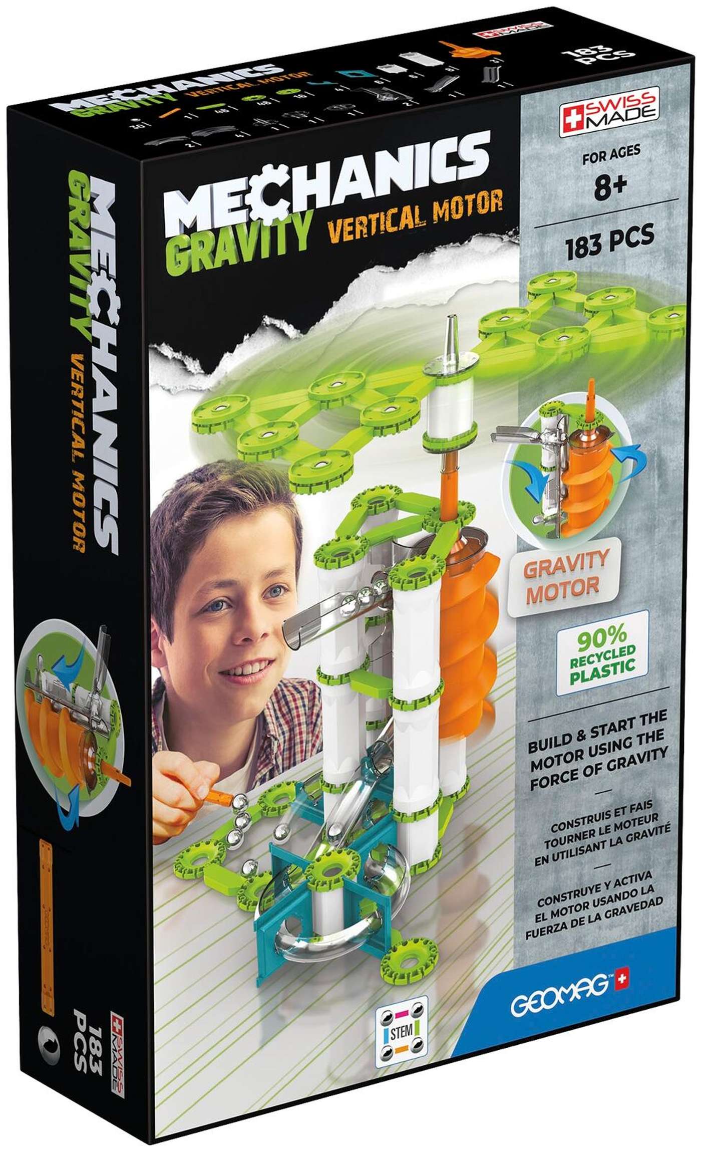 Geomag Mechanics Gravity Вертикальный мотор Магнитный строительный комплект, 183 детали