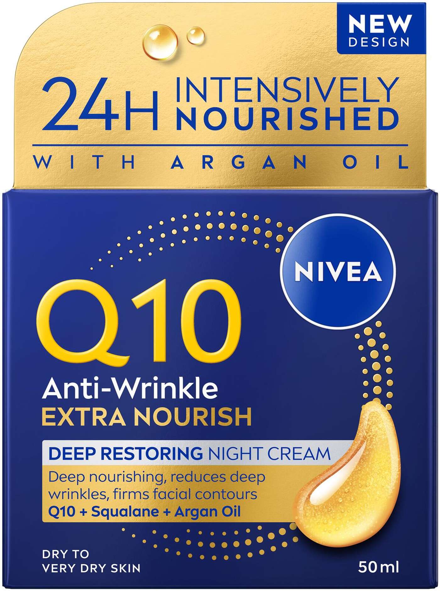 NIVEA 50 мл Q10 Экстрапитательный, глубоко восстанавливающий ночной крем против морщин