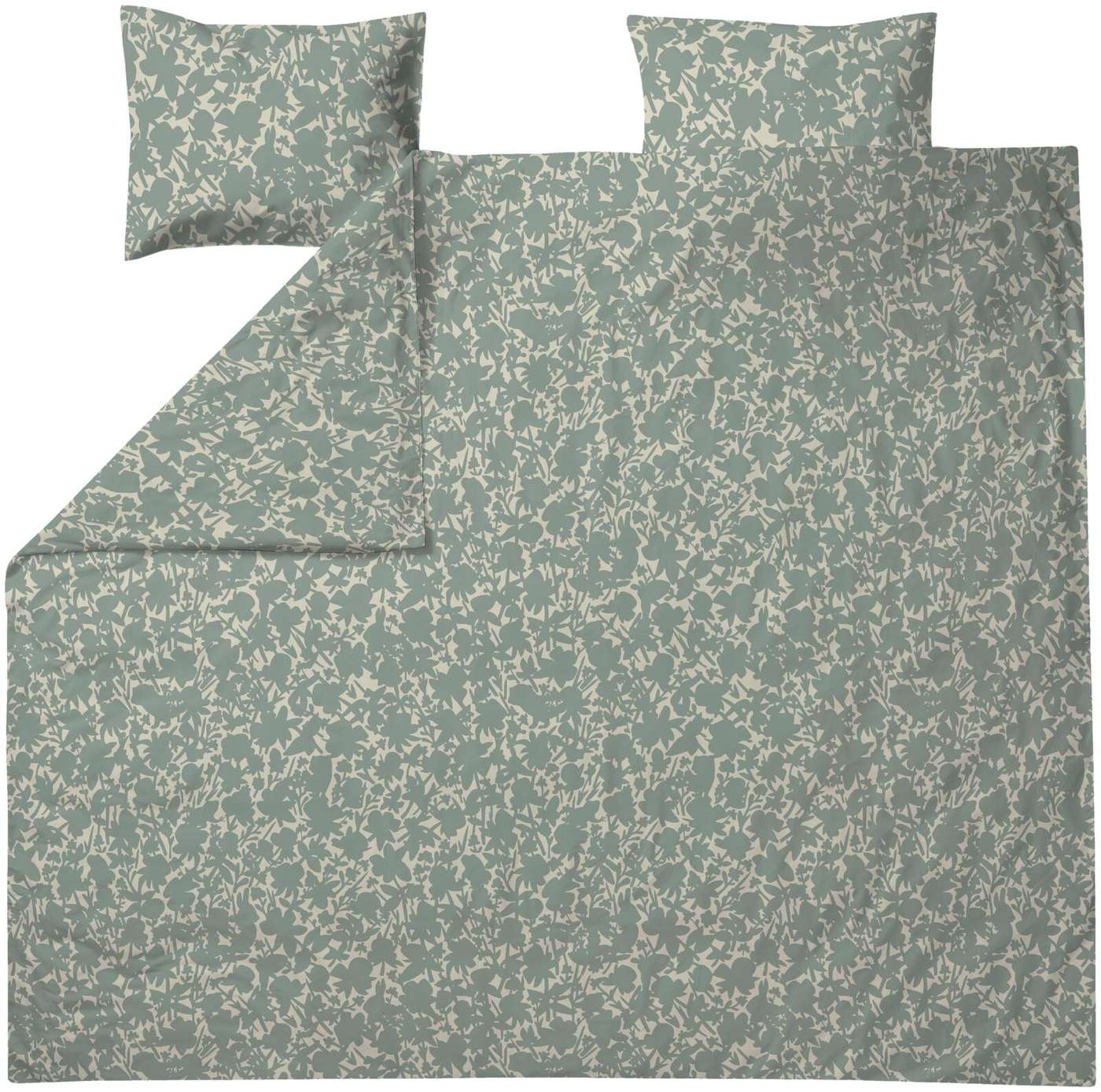 Двойной сатиновый пододеяльник Finlayson Katvee 240X210 + 2x50X60 шалфей (цвет мудрец)