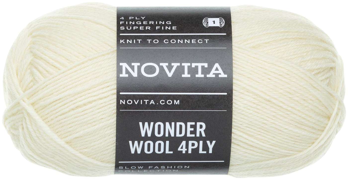 Пряжа Novita Wonder Wool 4PLY 50 г манная крупа 006 (цвет манная крупа)