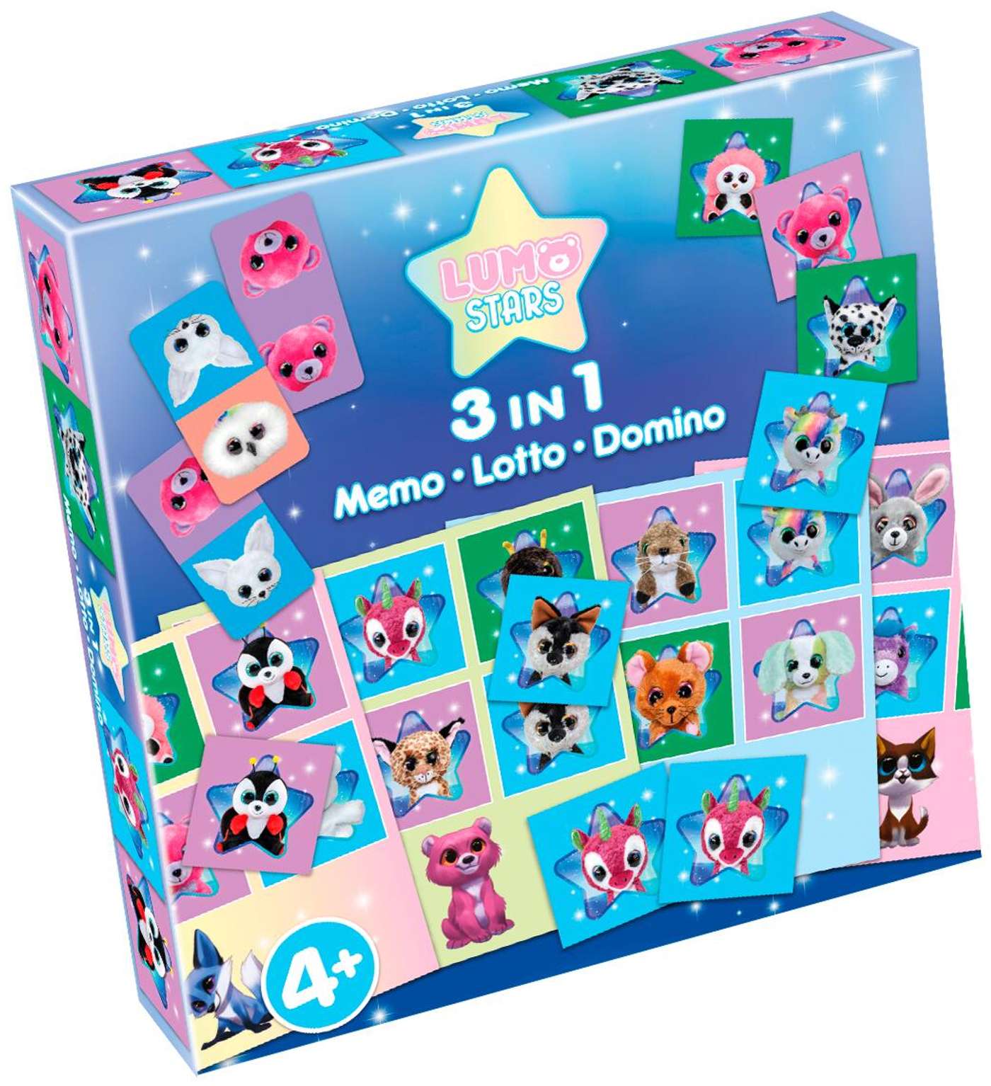 Тактическая настольная игра Lumo Stars 3 в 1 Памятка, Лото, Домино