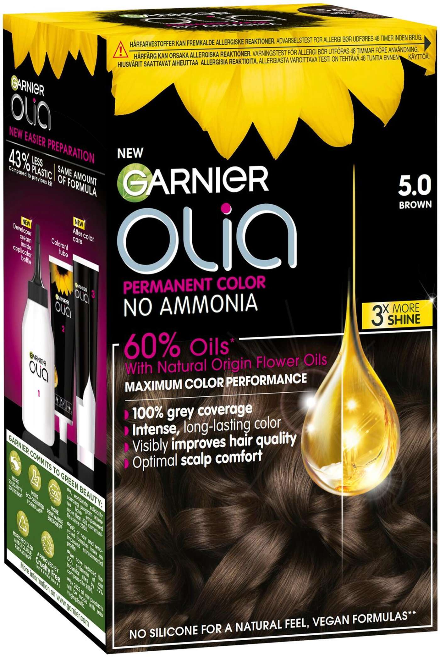 Garnier Olia 5. 0 Коричневый перманентный краситель 174мл (цвет Коричневый)