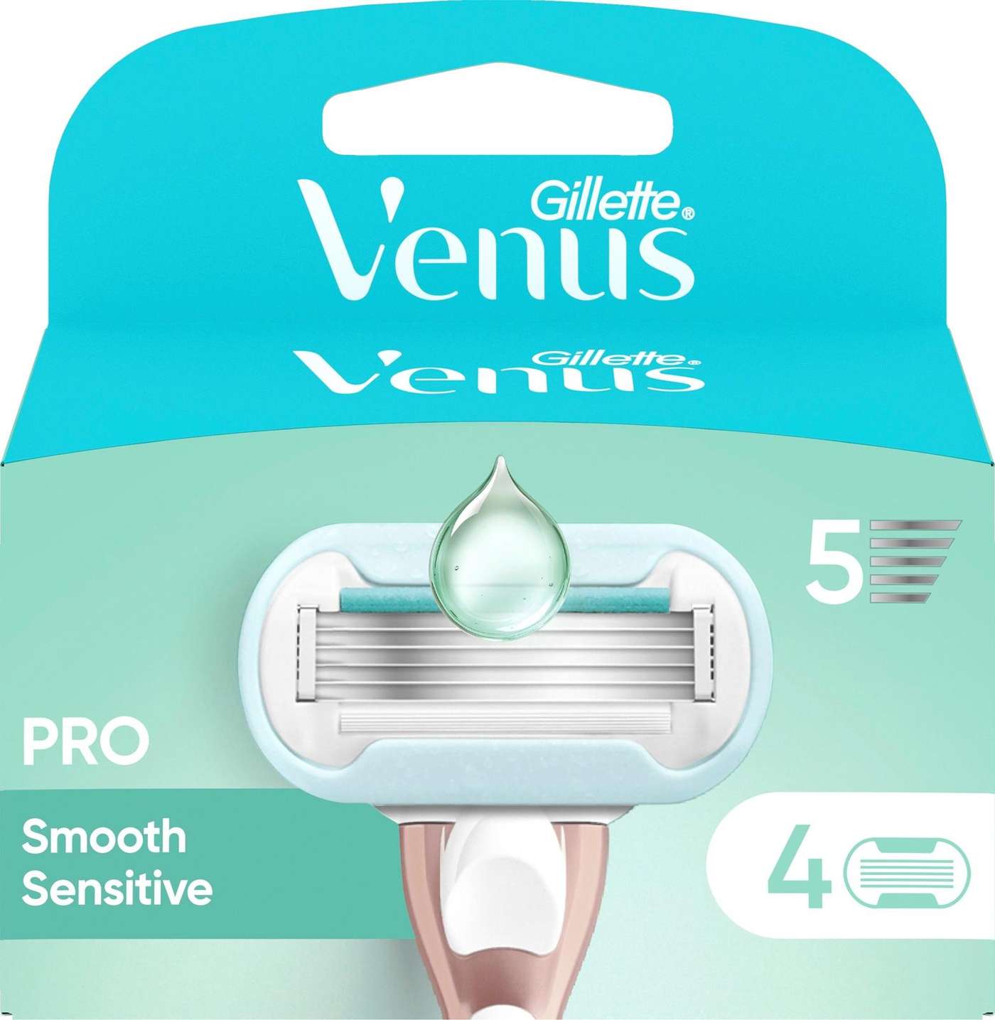 Gillette Venus Pro Smooth Sensitive, 4-компонентное лезвие