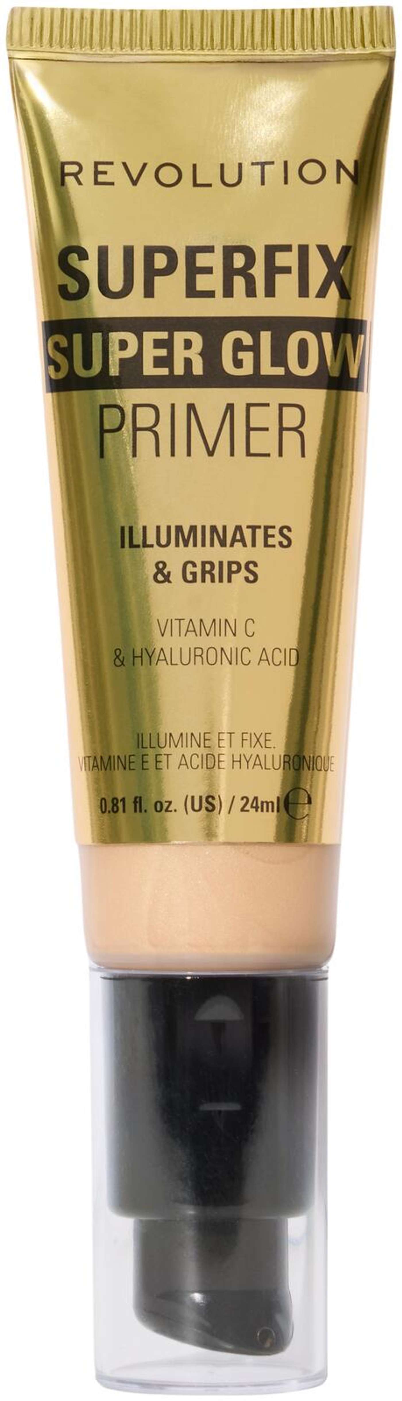 Makeup Revolution superfix праймер Super Grip 24 мл сияющий (цвет Золото)