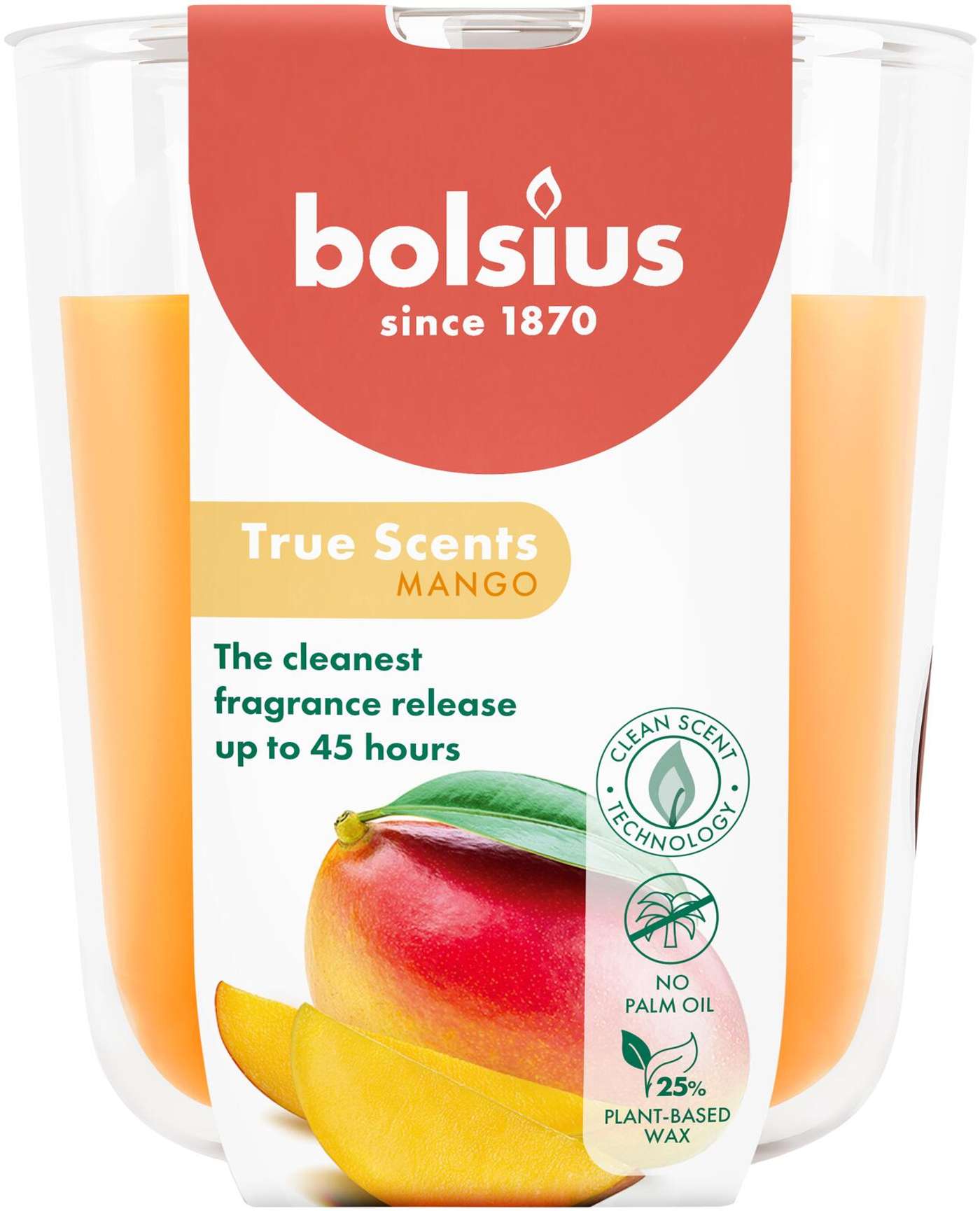 Bolsius True Scents - ароматическая свеча в стакане - Манго - апельсин - большая (цвет Желтый)