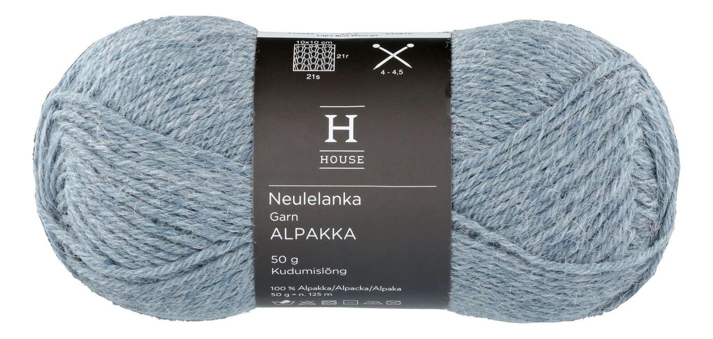 Пряжа для домашнего вязания Alpaca 710234 50 г Light Blue Melange 4073 (цвет светло-голубой меланж)