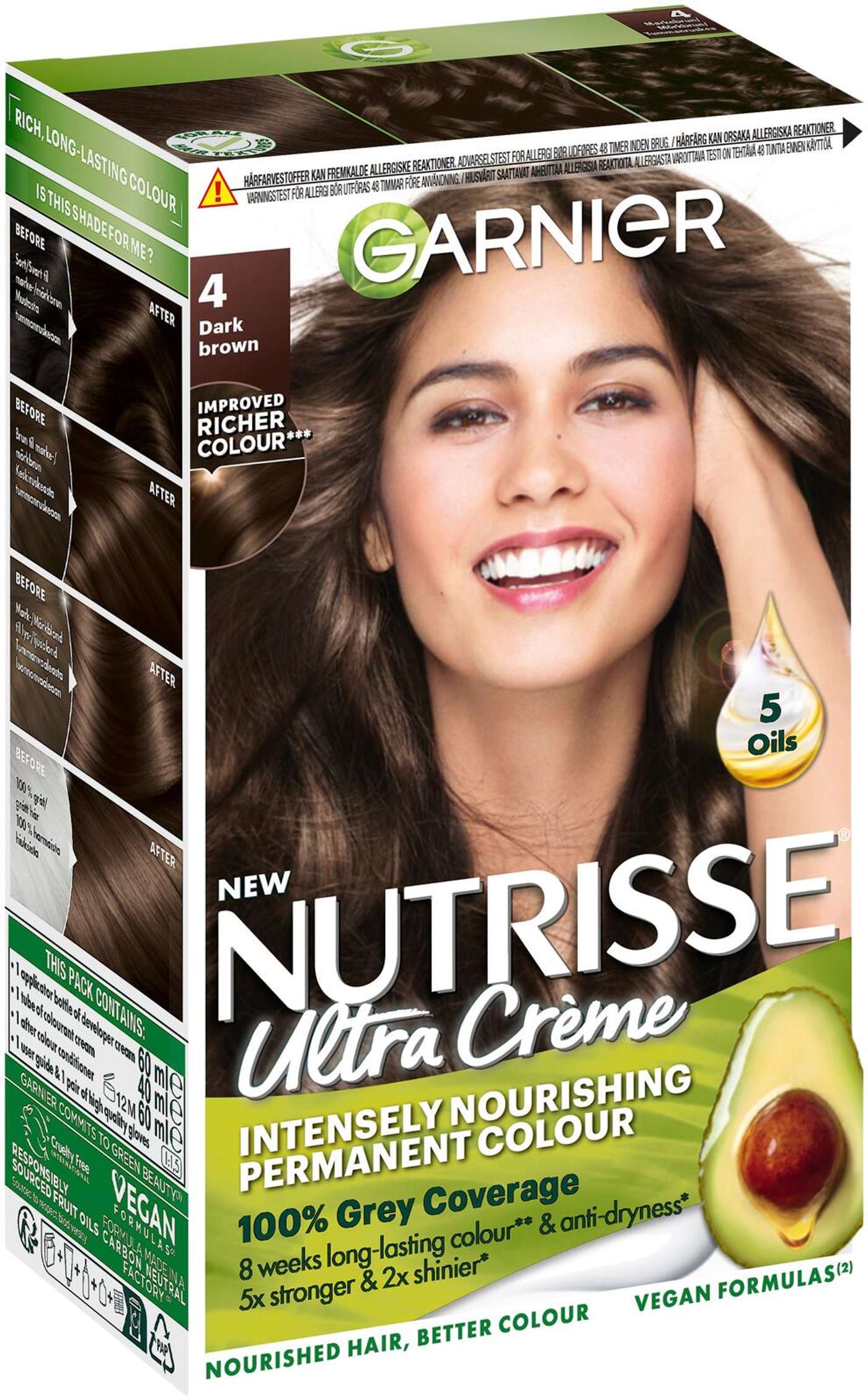 Garnier Nutrisse Ultra Creme 4. 0 Темно-коричневый Темно-коричневый перманентный краситель 1шт (цвет Темно-коричневый)