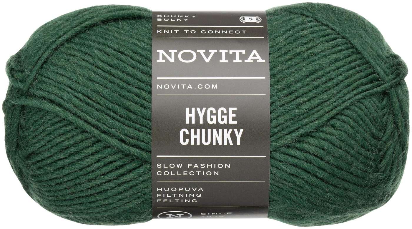Пряжа Novita Hygge Chunky 100 г лес 380 (цвет лес)