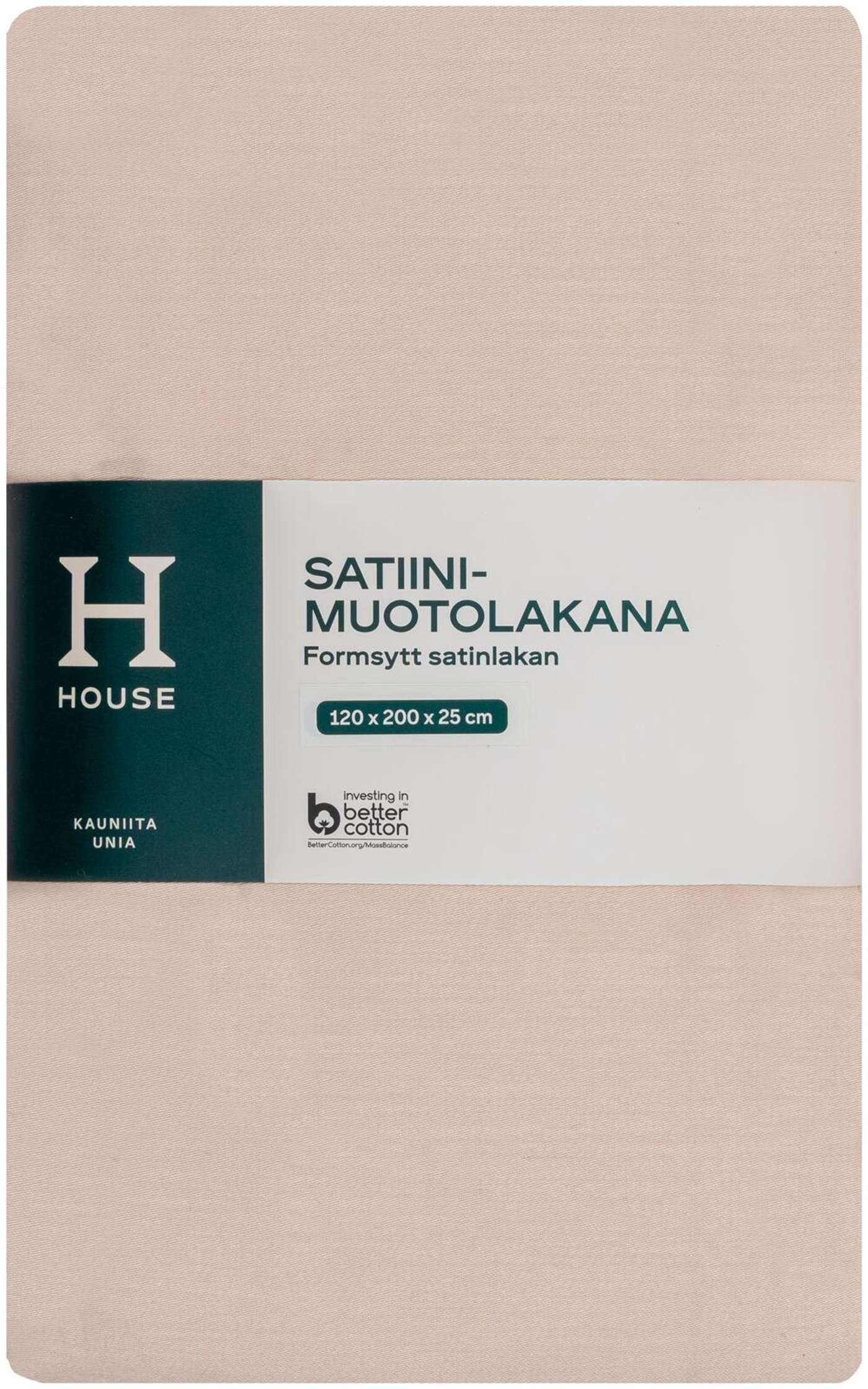 Простыня House из сатина 120х200х25 см бежевый (цвет Бежевый)
