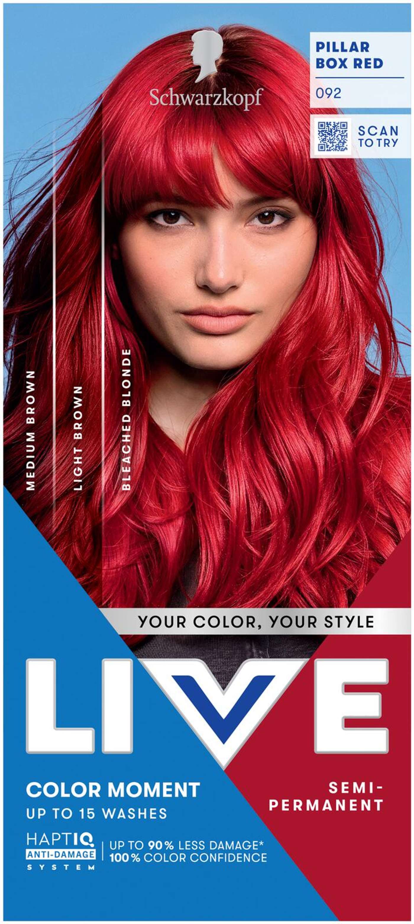 Schwarzkopf LIVE Ultra Brights 92 Pillar Box красный