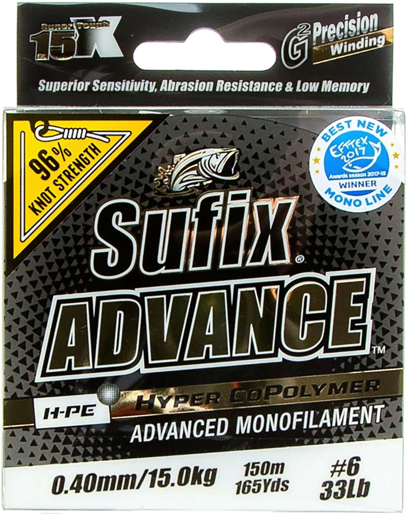 Sufix Advance 150м 0, 40 мм / 15, 0 кг прозрачная монофильная леска