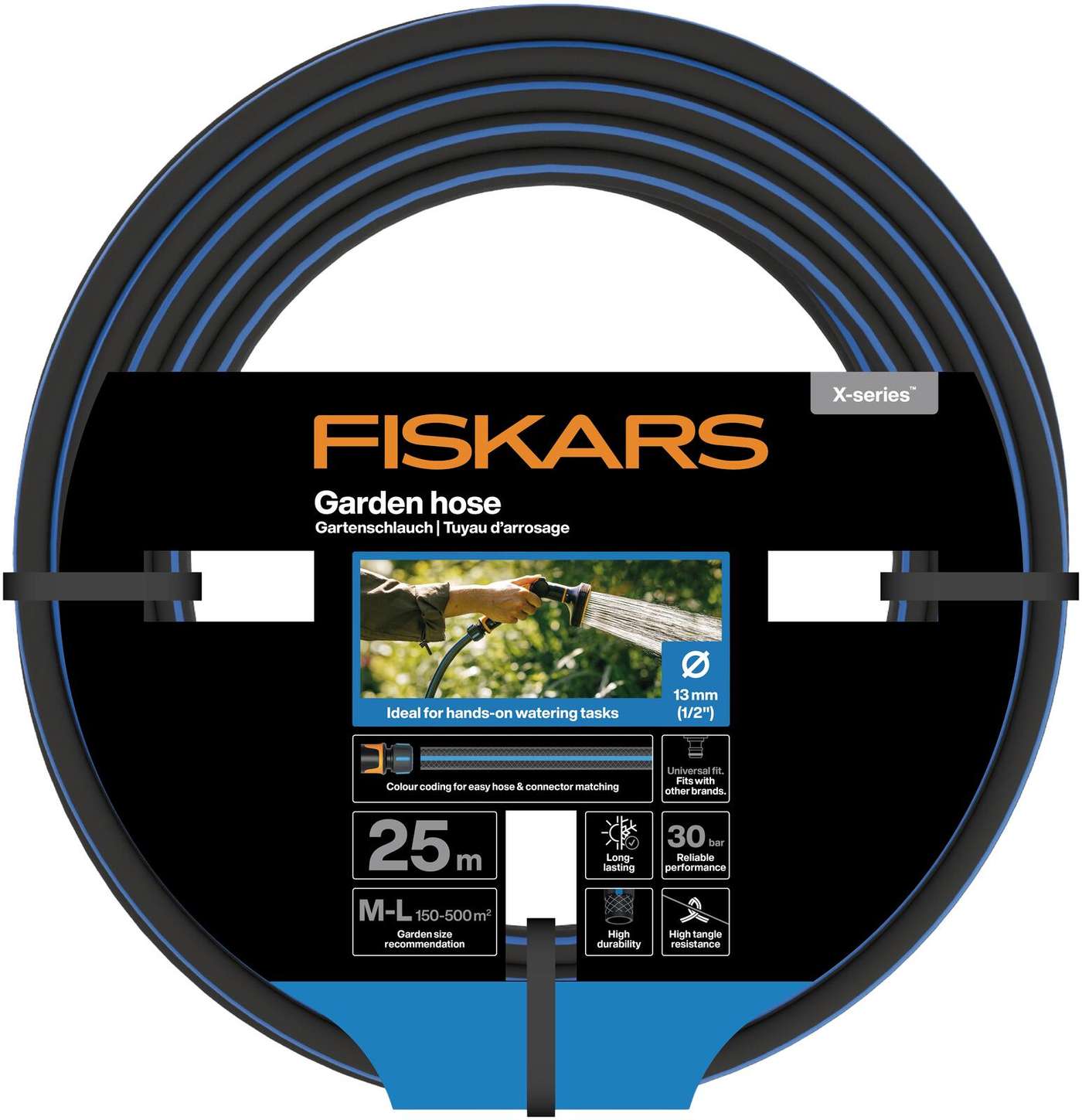 Садовый шланг Fiskars 13 мм (1 / 2 дюйма), 25 м, серия X