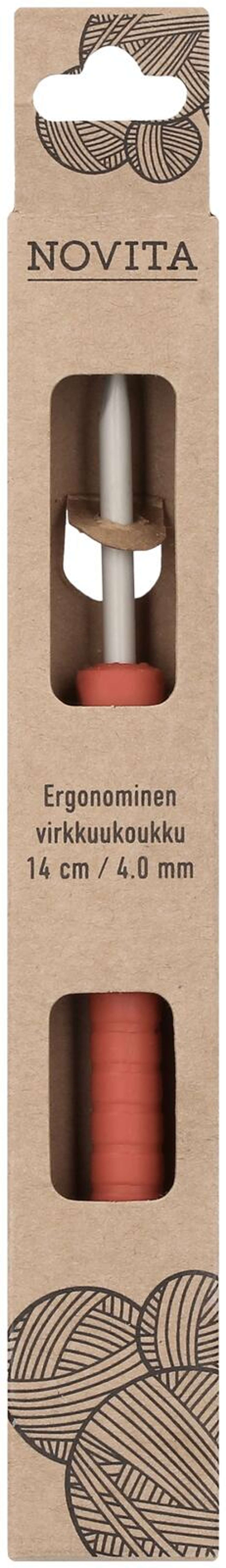Крючок Novita Ergonomic 14 см 4 мм (цвет АЛЮМИНИЙ)