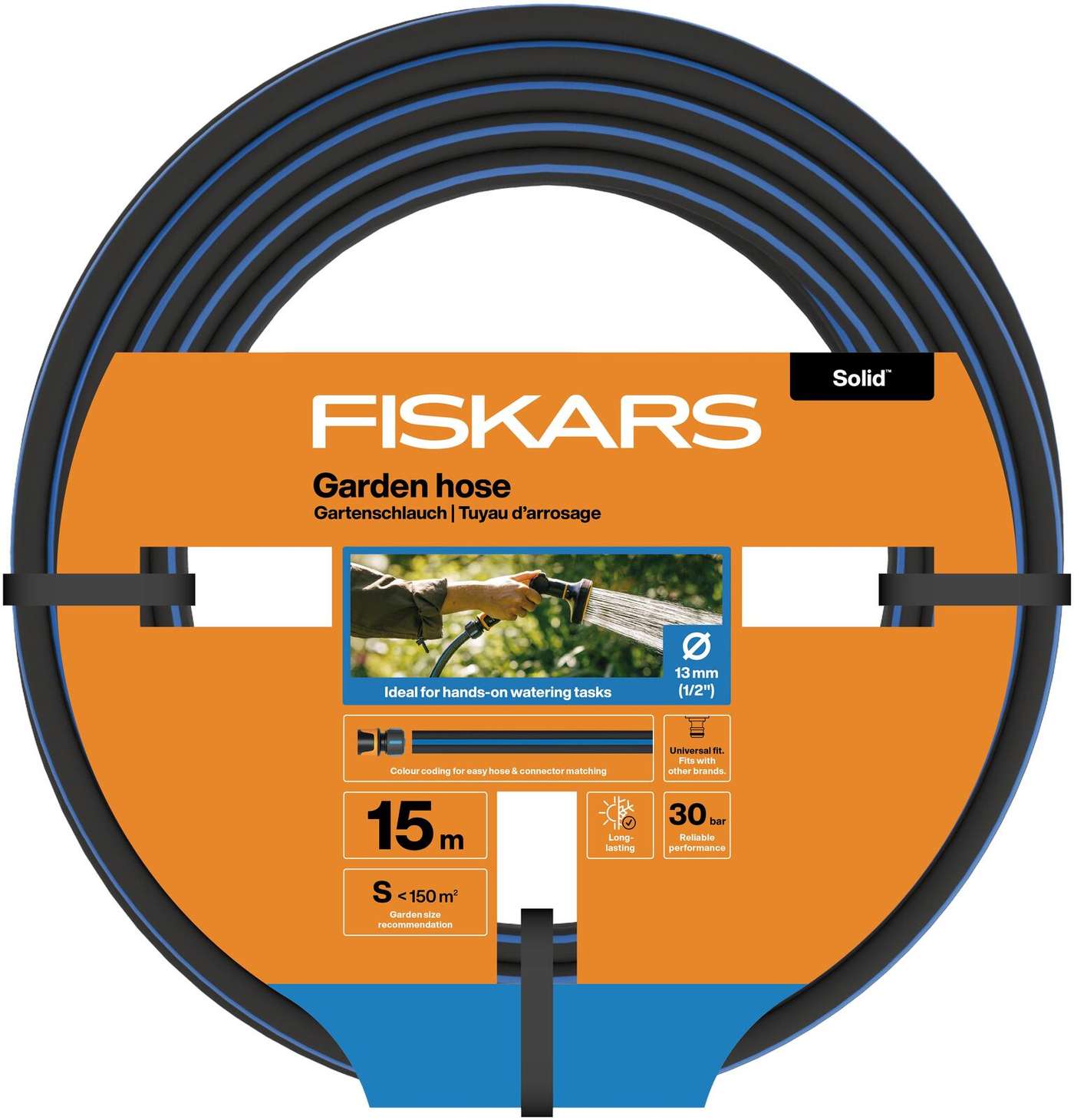 Садовый шланг Fiskars 13 мм (1 / 2 дюйма), 15 м, сплошной