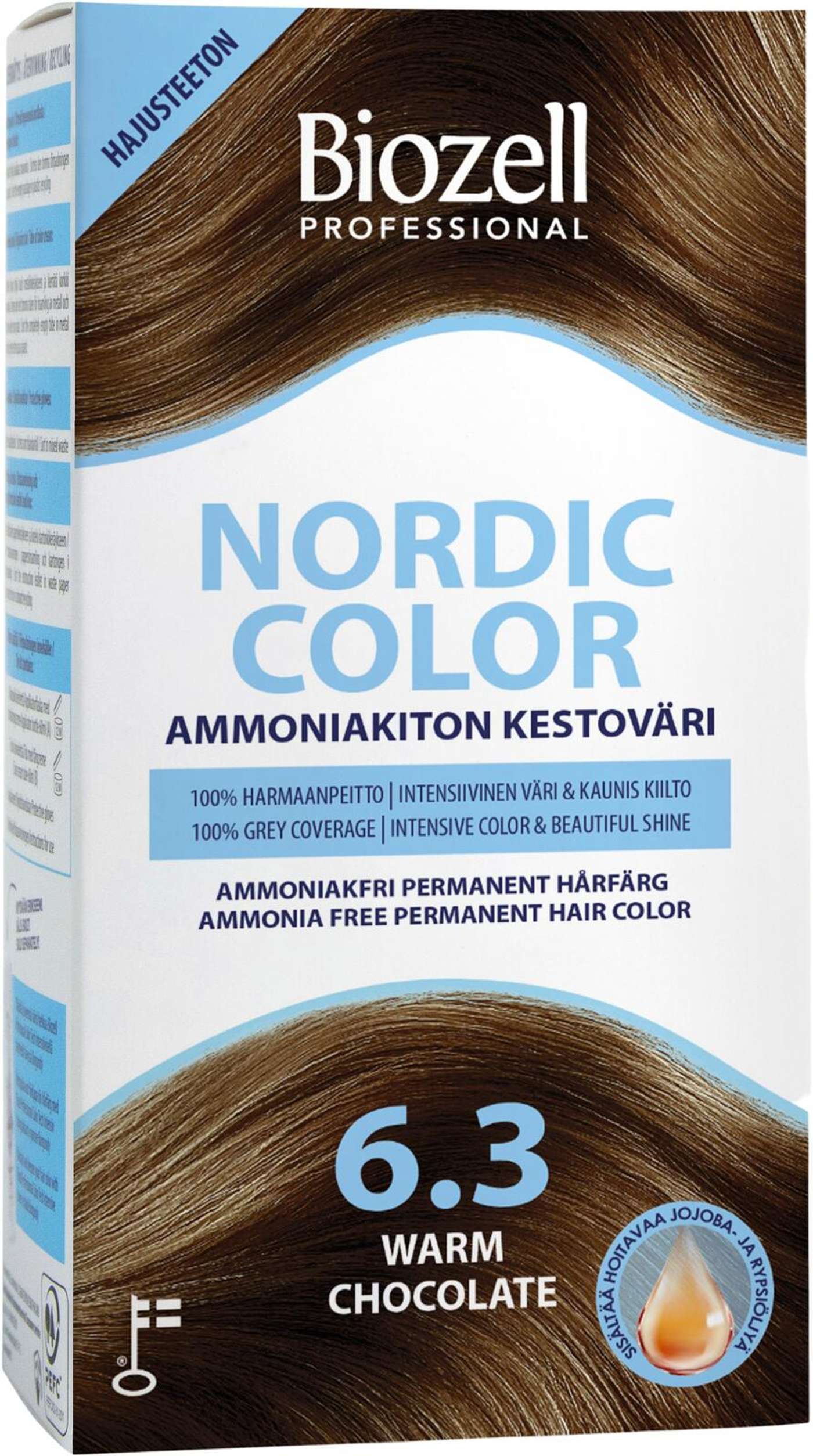 Biozell Professional Nordic Color перманентная краска без аммиака Теплый шоколад 6. 3 2x60мл