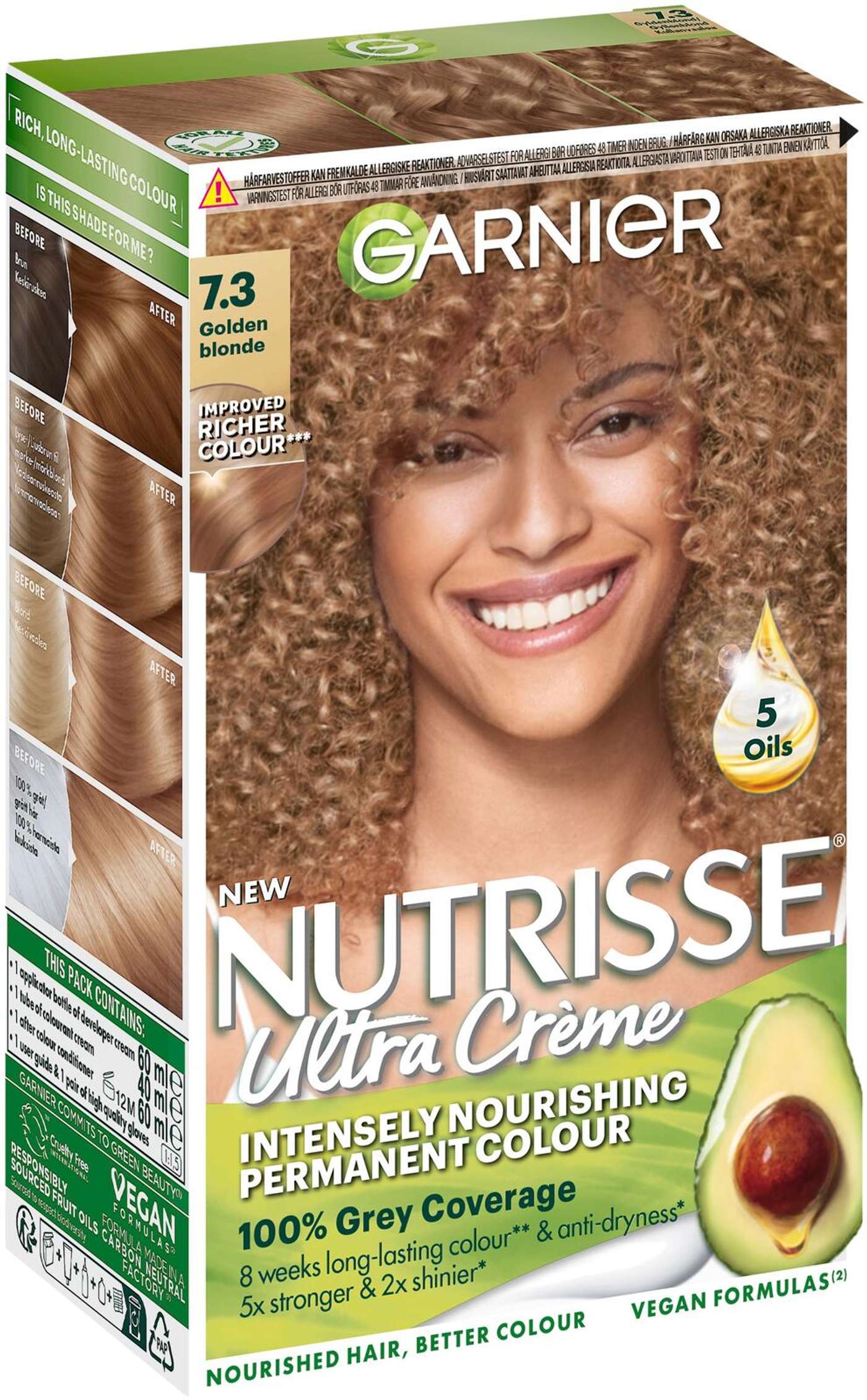 Garnier Nutrisse Ultra Creme 7. 3 Золотой блондин Перманентный цвет золотистый блондин 1шт (цвет Золотой блондин)