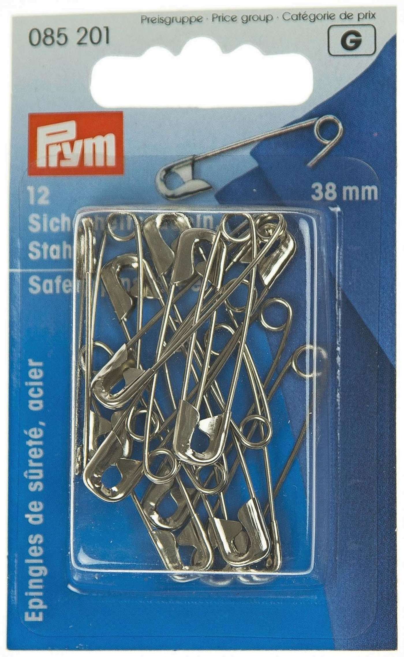 Английская булавка Prym 12 шт. / упак. (размер 38, цвет 1)