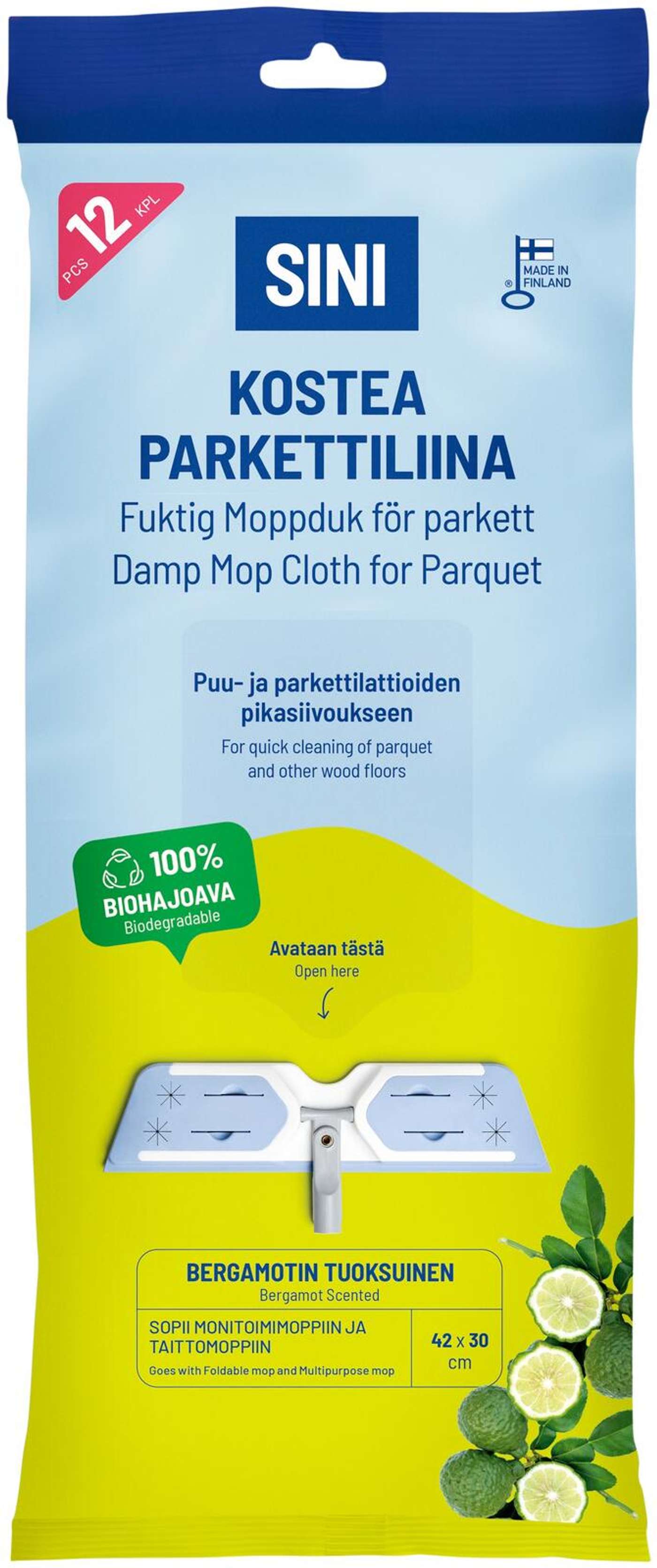 Салфетка для паркета SINI Moist 12 шт.