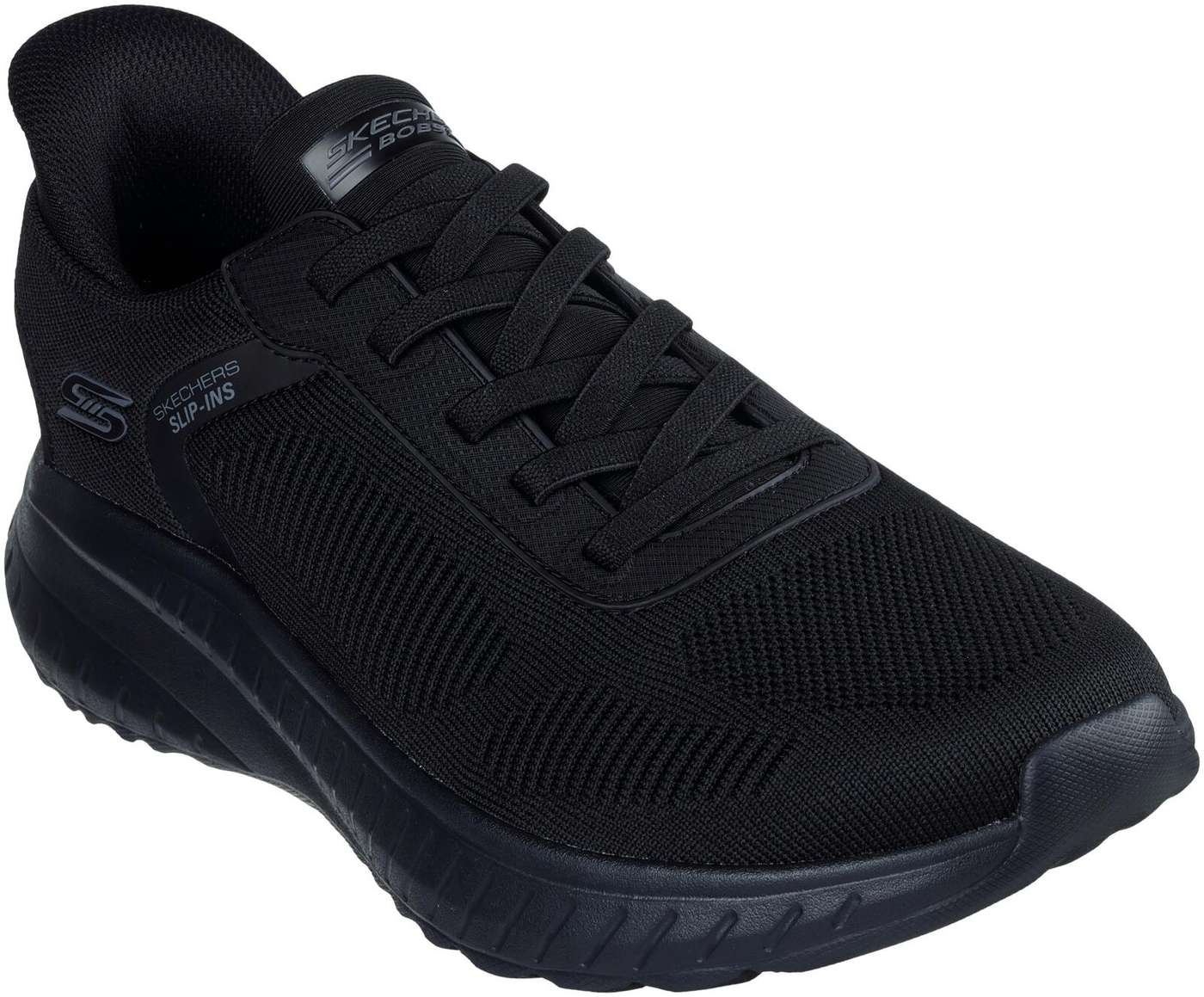 Мужские слипоны Skechers Loafer Bobs Sport Squad Chaos Solid Step, черные (размер 48 , 5, цвет черный)
