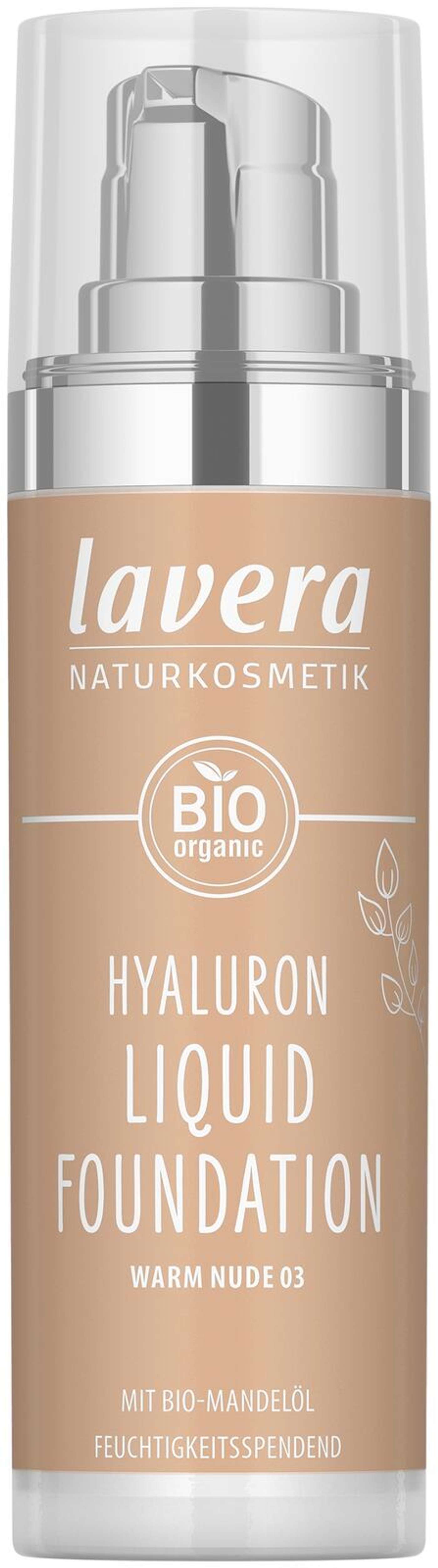 Жидкая тональная основа Lavera Hyaluron -Warm Nude 03- 30 мл (цвет Теплый нюд 03)