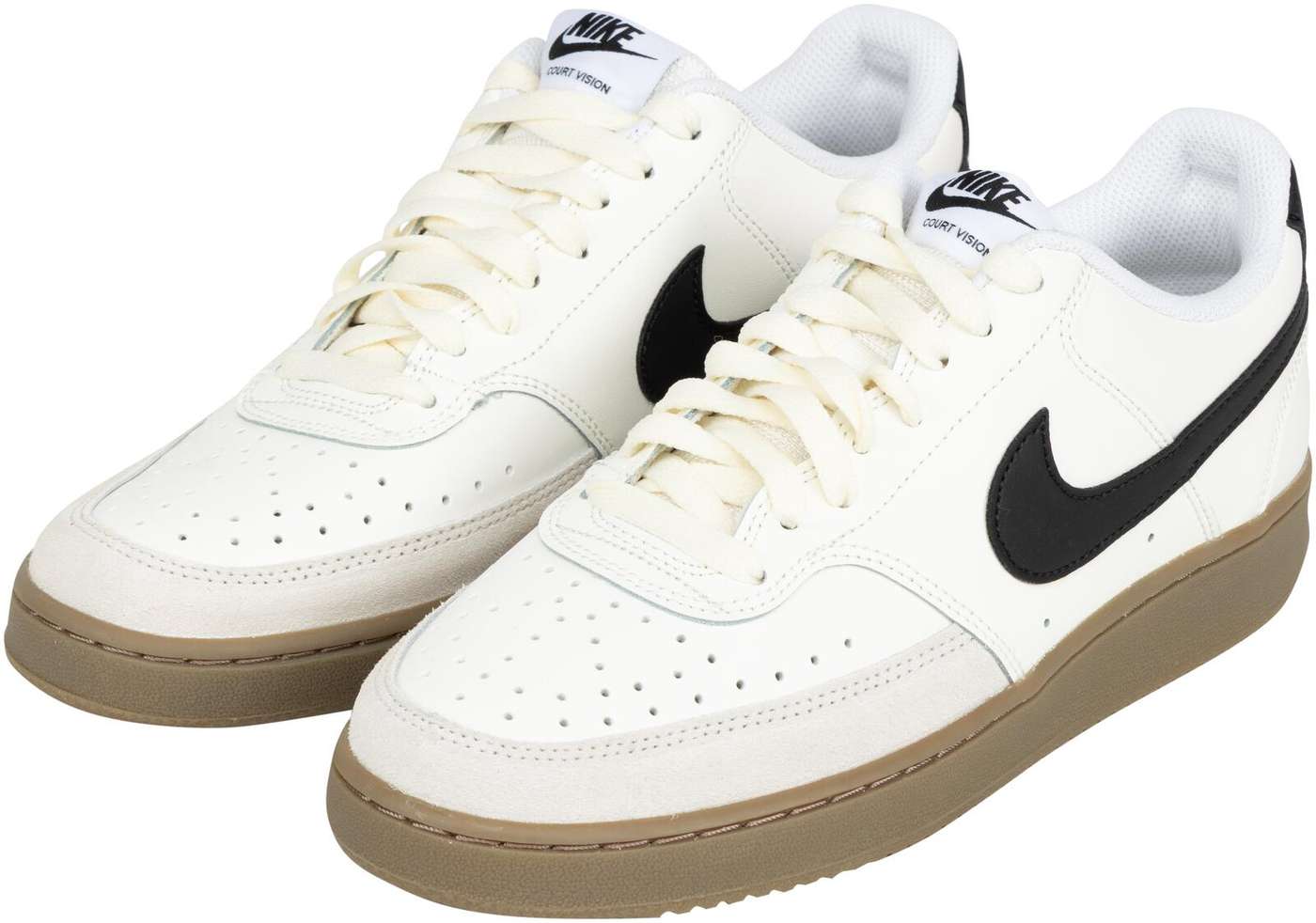 Мужские повседневные туфли Nike Court Vision Low Sail, черные (размер 6 , 5, цвет Парус / черный)