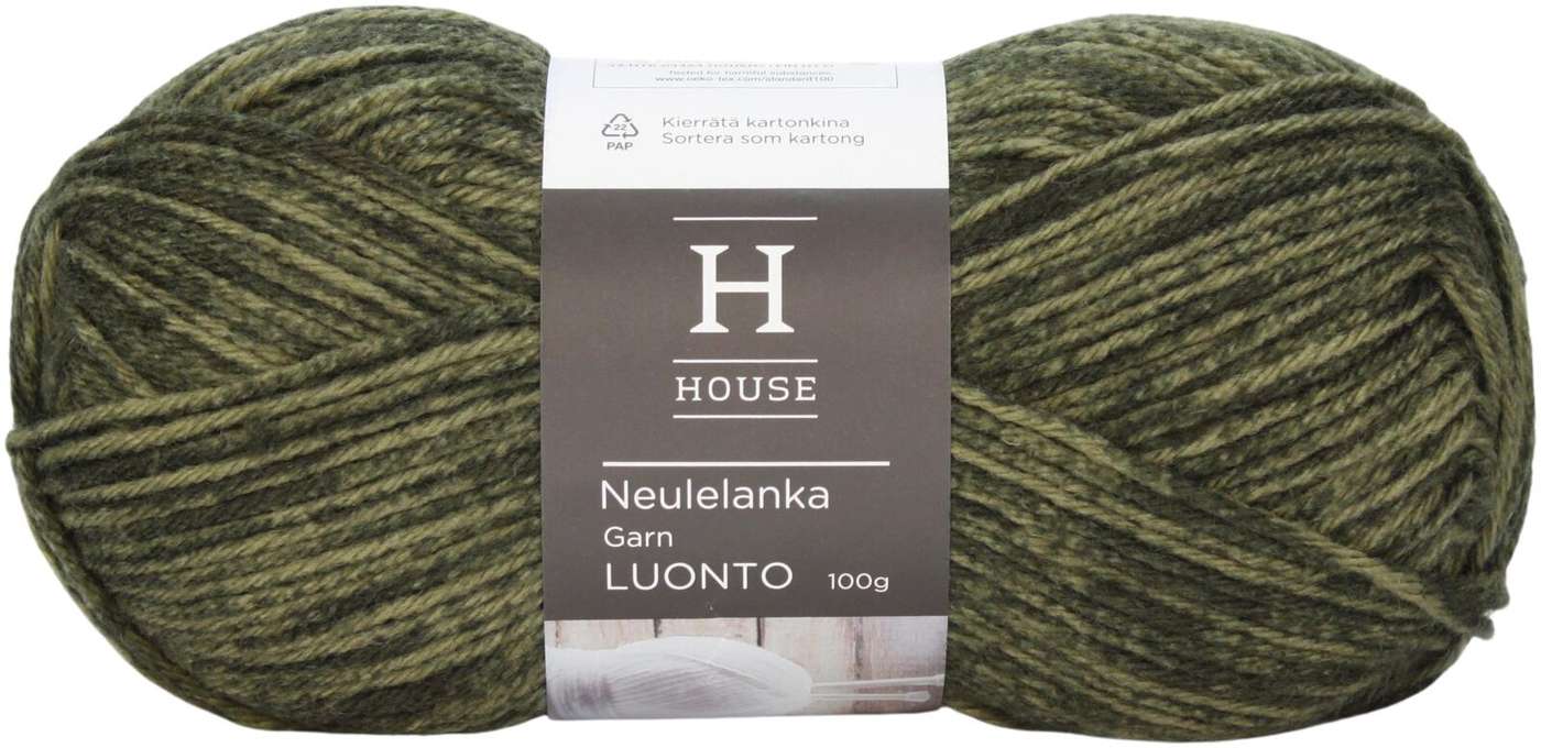 Пряжа «Домик» Nature 100 г Forest Green 31677 (цвет зеленый лес)