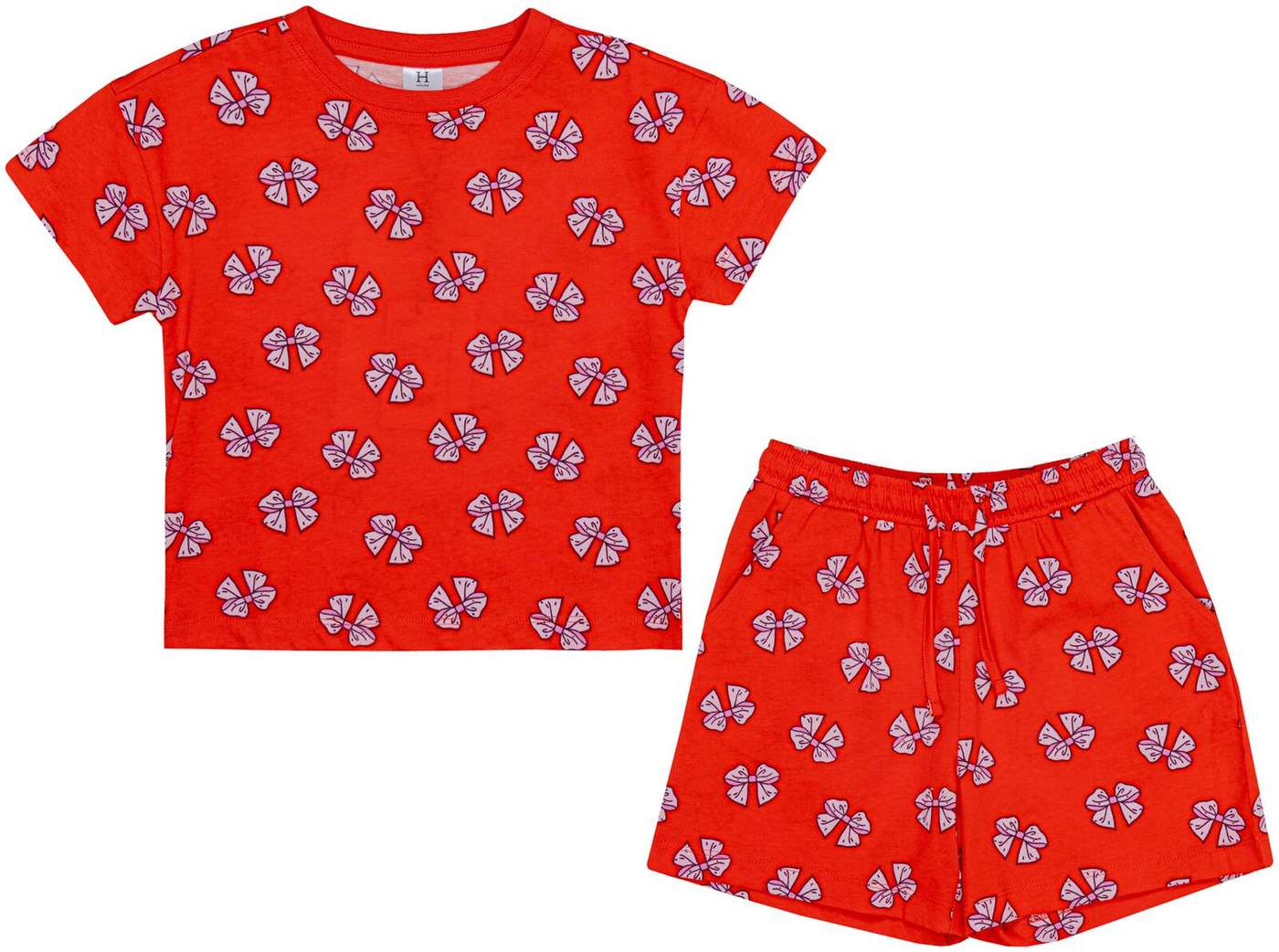 Домашние детские шорты Pajama Bow 232H032607 (размер 100, цвет Красный)