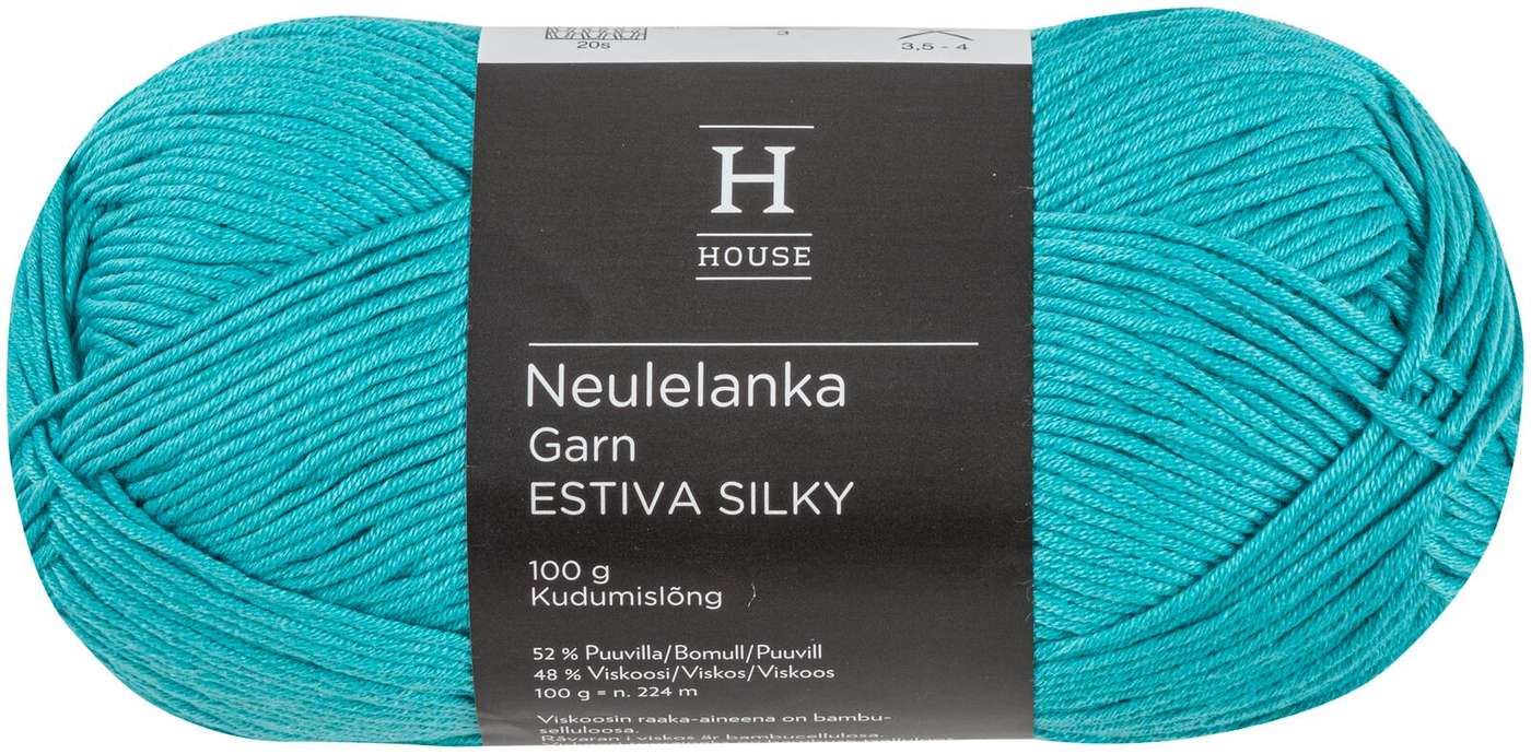 Пряжа домашняя бамбуковая смесовая вискоза-хлопок Estiva Silky 100 г Бирюзовый 10589 (цвет бирюзовый)