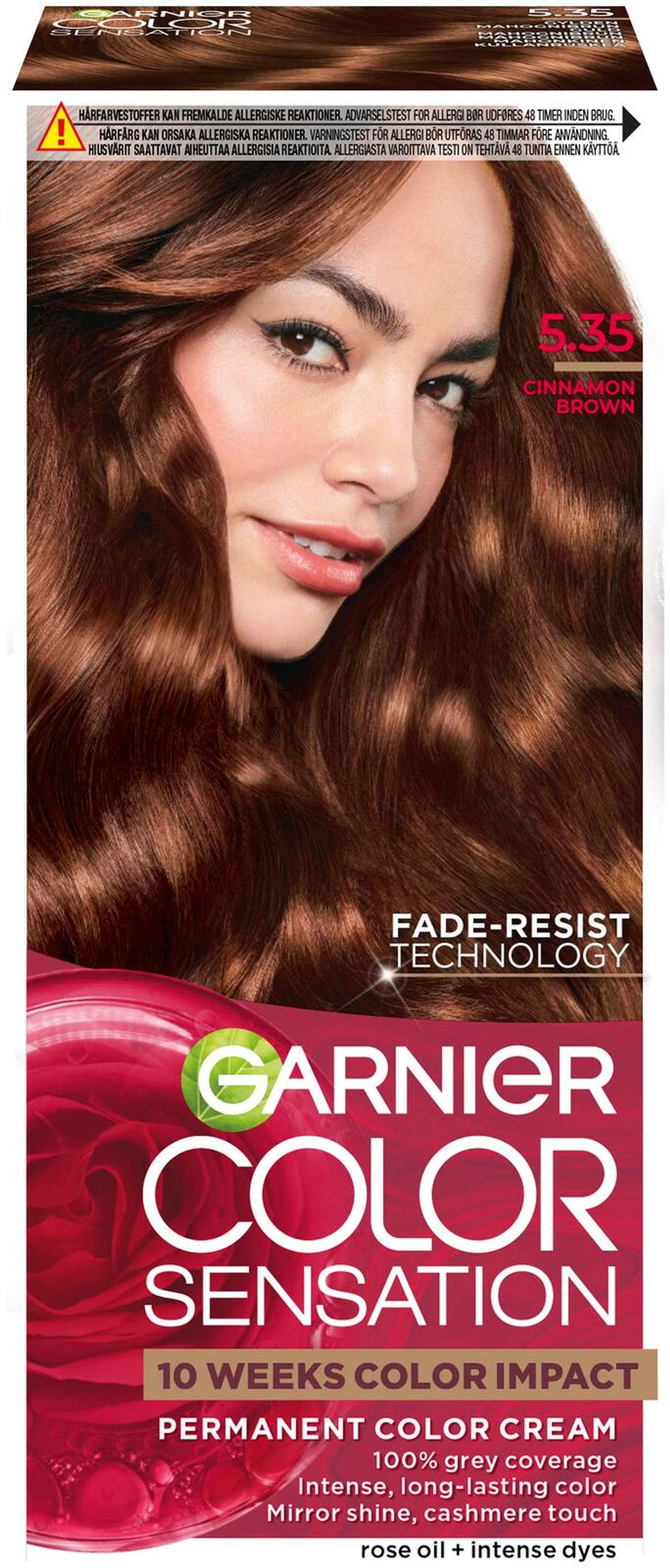 Garnier Color Sensation 5. 35 Коричневый Коричневый Красное дерево золотисто-коричневый перманентный цвет 1шт (цвет Корица коричневая)