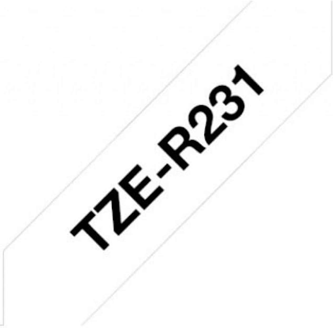 Атласная лента Brother кассета TZe-R231 12мм 4м глянцевая белая черная с текстом (цвет Черный / белый)