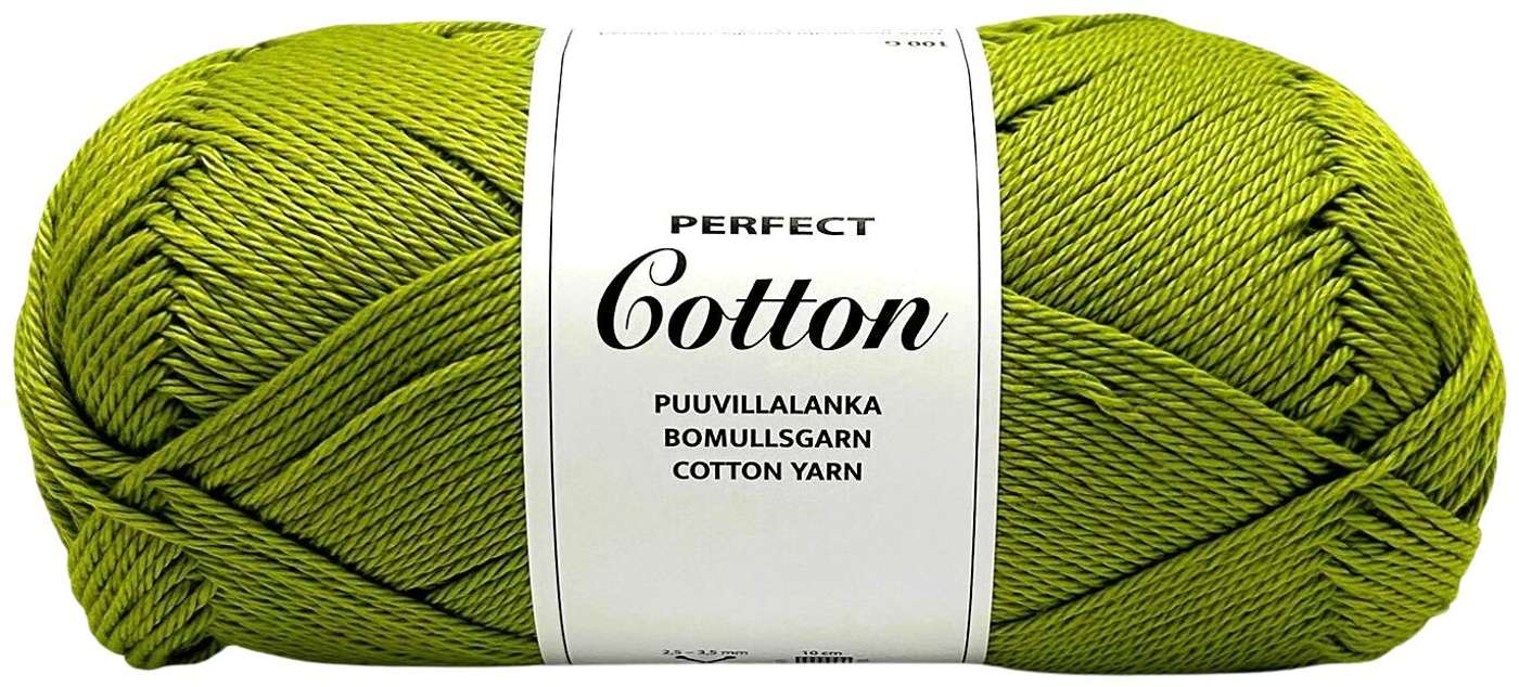 Хлопковая нить Perfect Cotton 100г зеленая (цвет зеленый)
