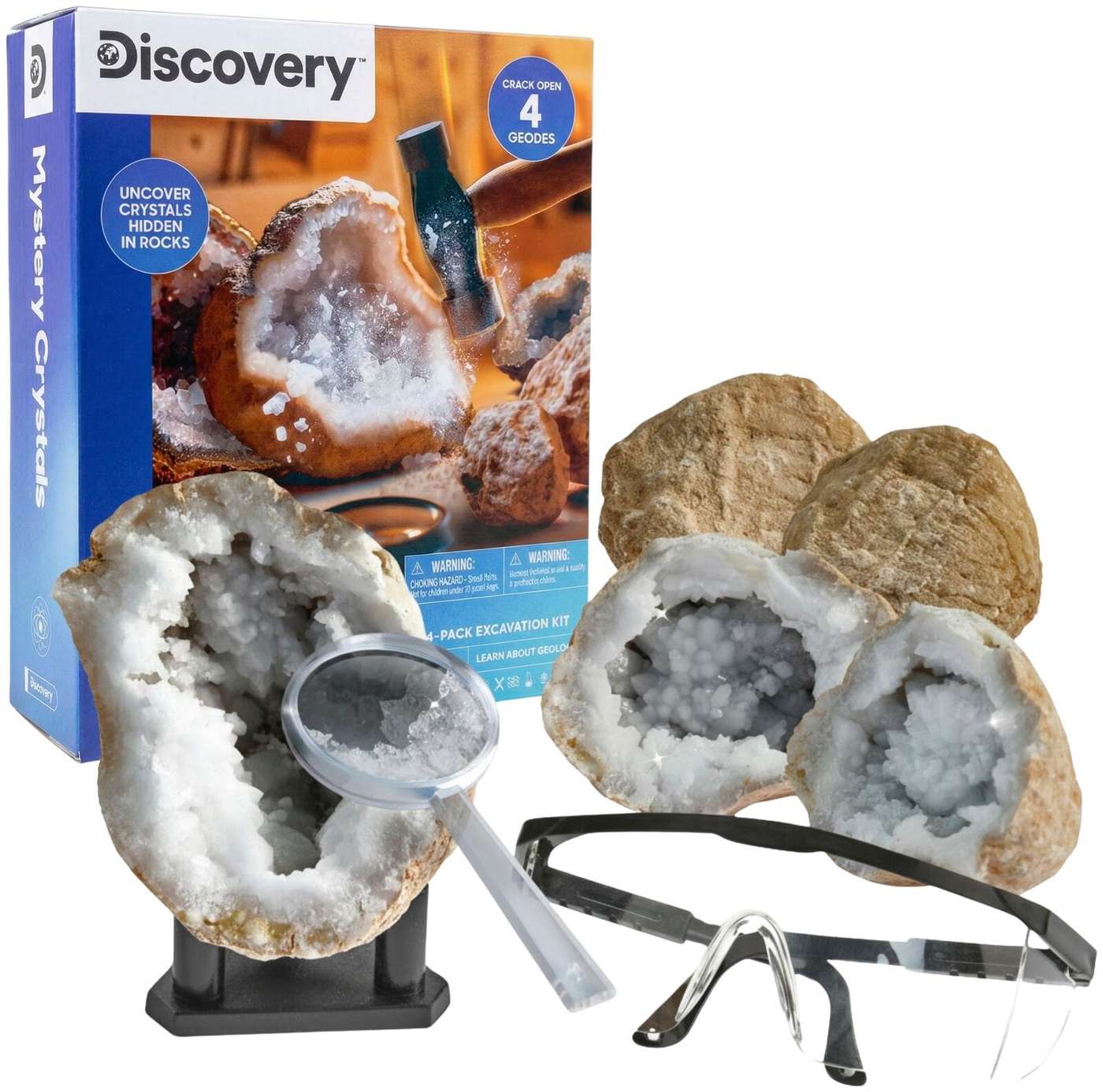 Детский набор для раскопок кристаллов с жеодой-загадкой Discovery, 7 частей