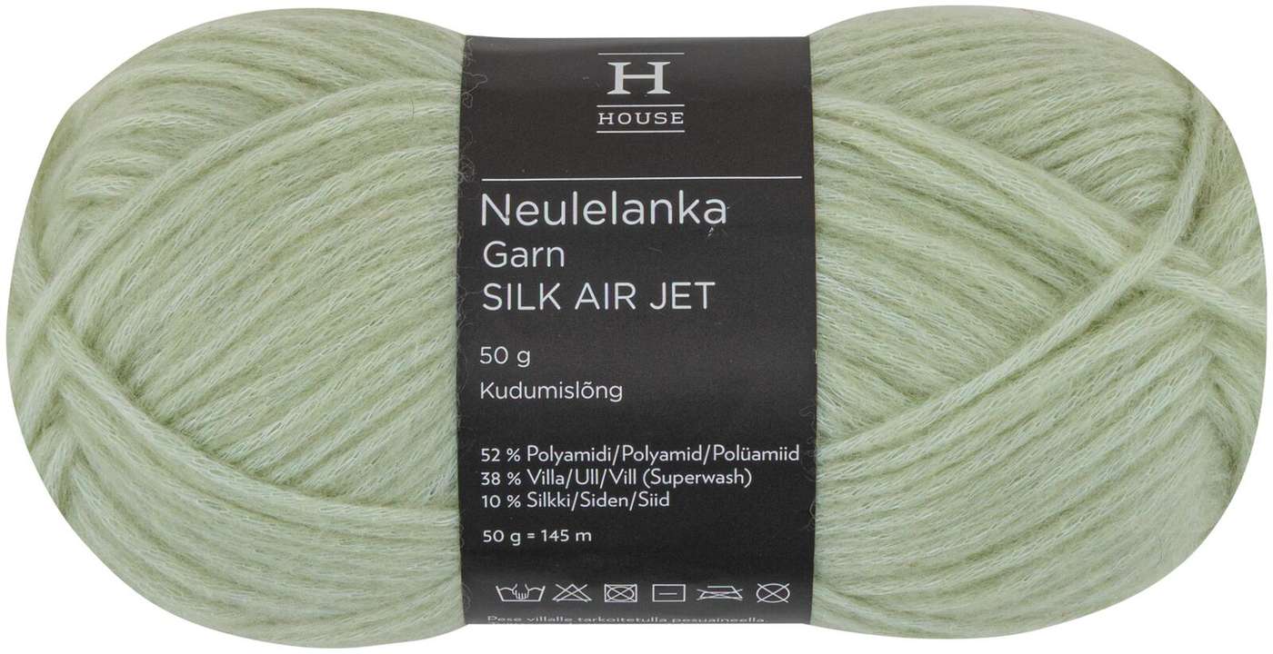 Домашняя пряжа Silk Air Jet 50 г Светло-зеленый 12111 (цвет светло-зеленый)
