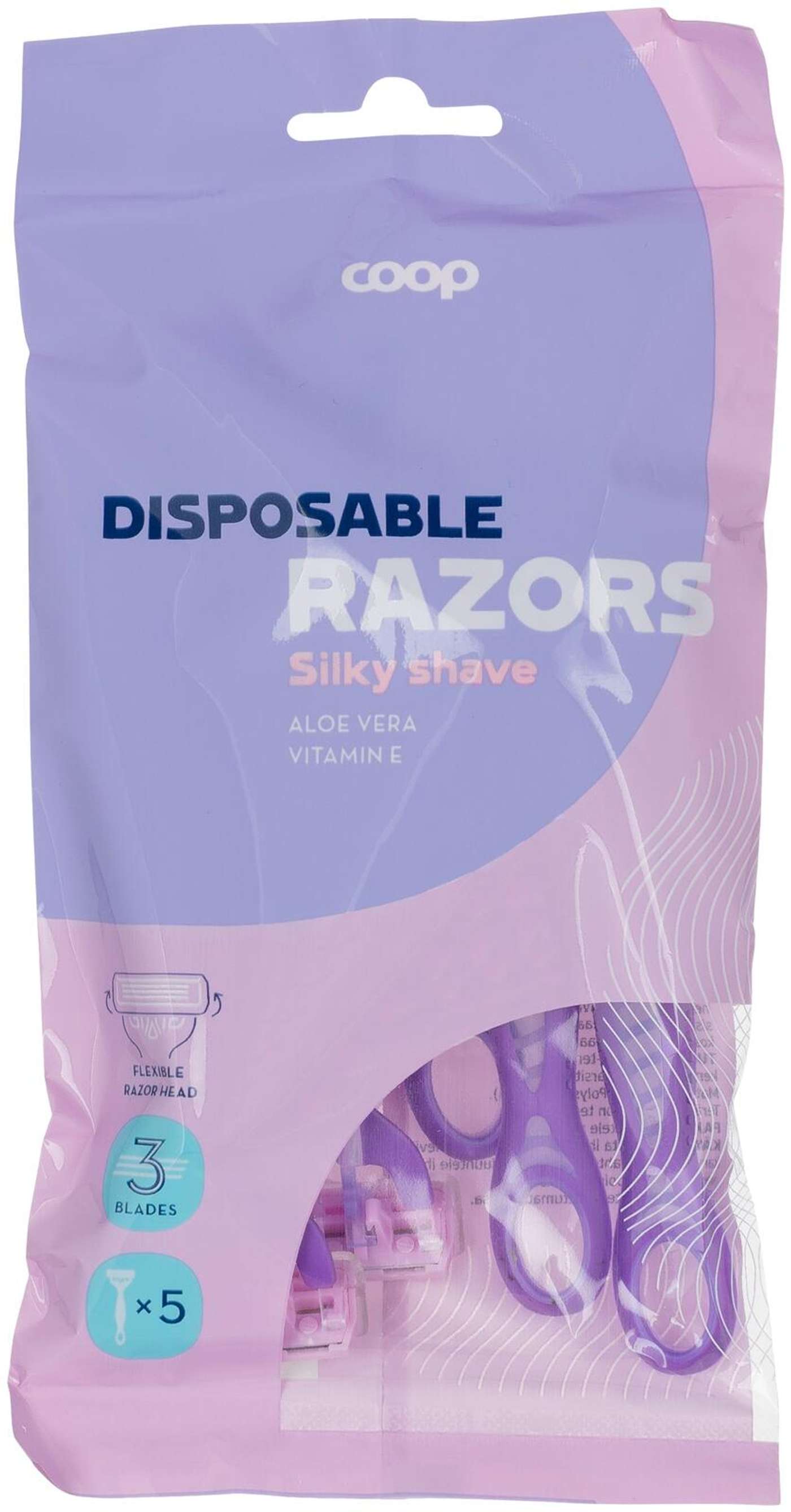 Ручка-лезвие Coop Silky Shave 3-х лопастное 5 шт.