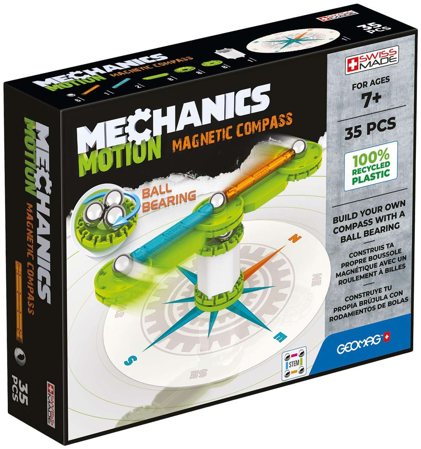 Магнитный конструктор Geomag Mechanics Motion Compass, 35 деталей