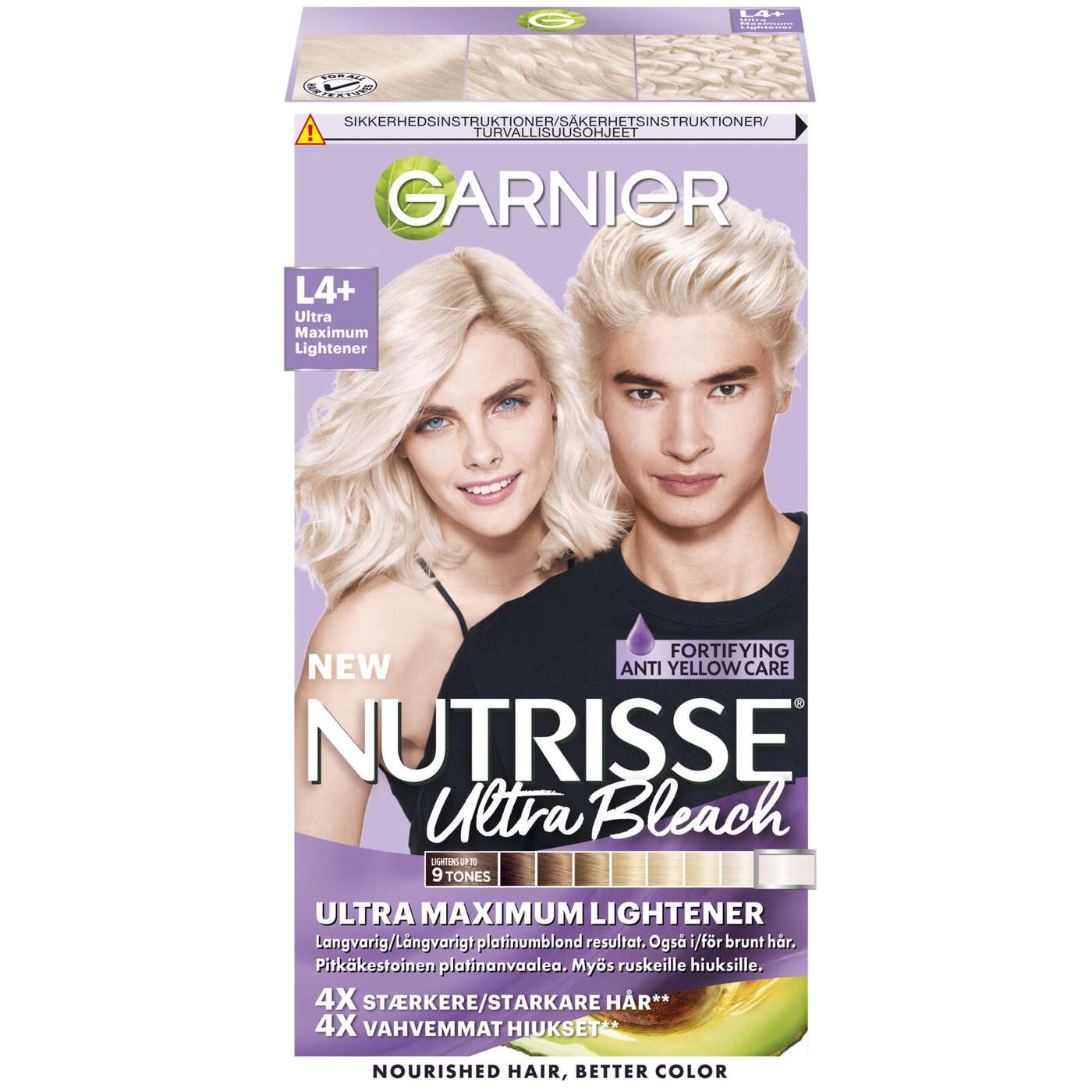 Garnier Nutrisse Ultra Bleach L4 + Extreme Blonding ультрасильное отбеливание 1шт (цвет яркий блондин)