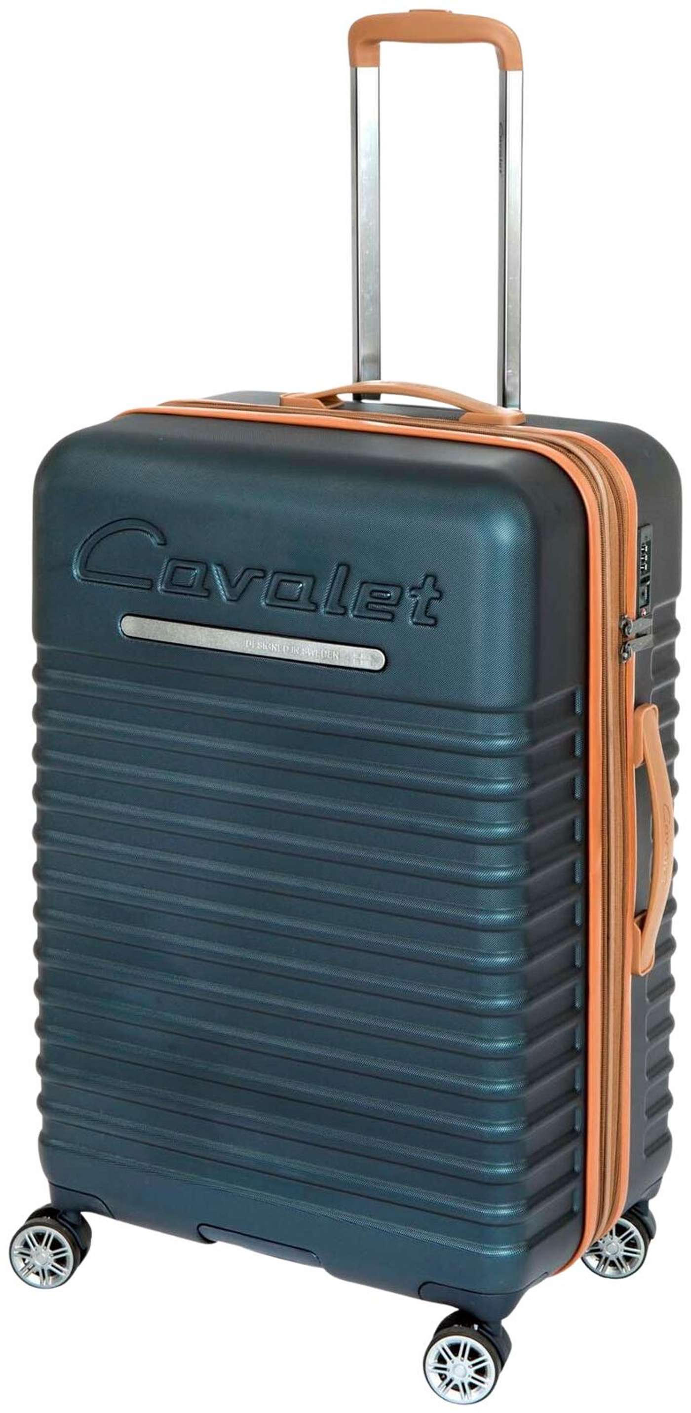 Чемодан Cavalet Pasadena L 73 см темно-синий / коричневый (цвет синий / коричневый)
