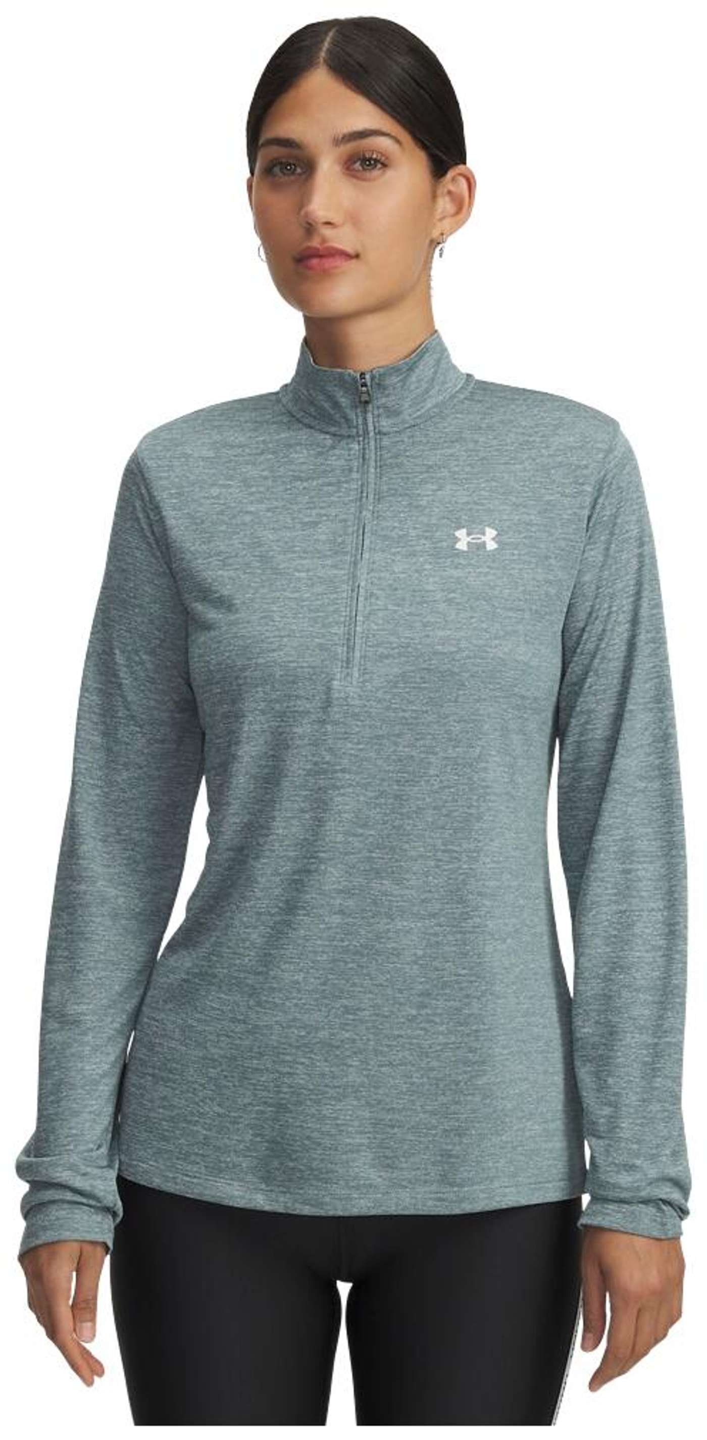 Женская тренировочная рубашка с длинными рукавами Under Armour Tech 1 / 2 Zip-Twist 1384225 (размер М, цвет Джаспер Блю)