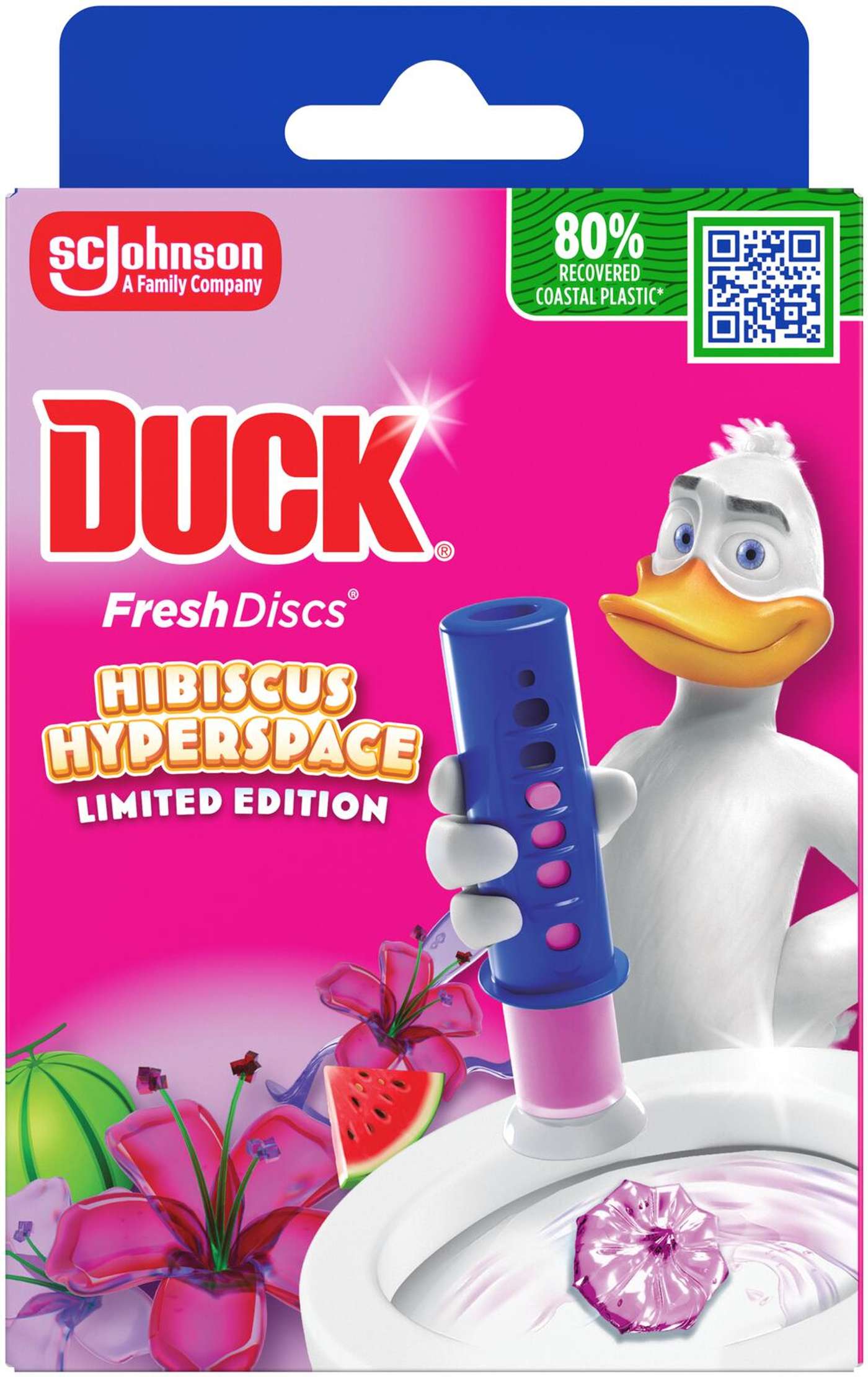 Стартовый набор освежителя для туалета Duck Hibiscus Hyperspace 36 мл
