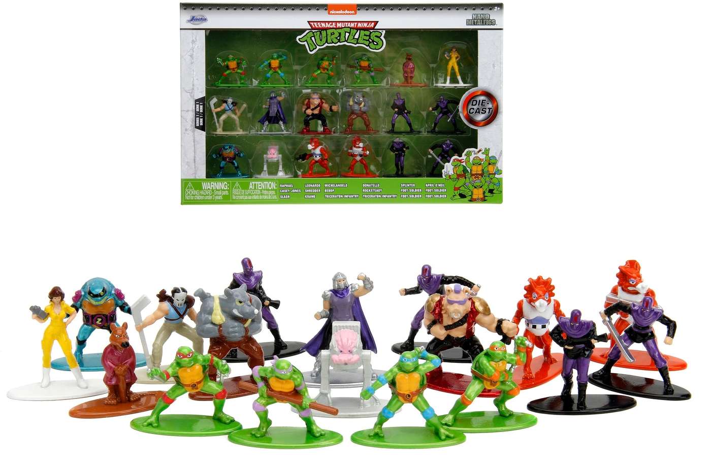 Коллекционные фигурки Jada Turtles, 4 см, металл (литье), в упаковке 18 шт.
