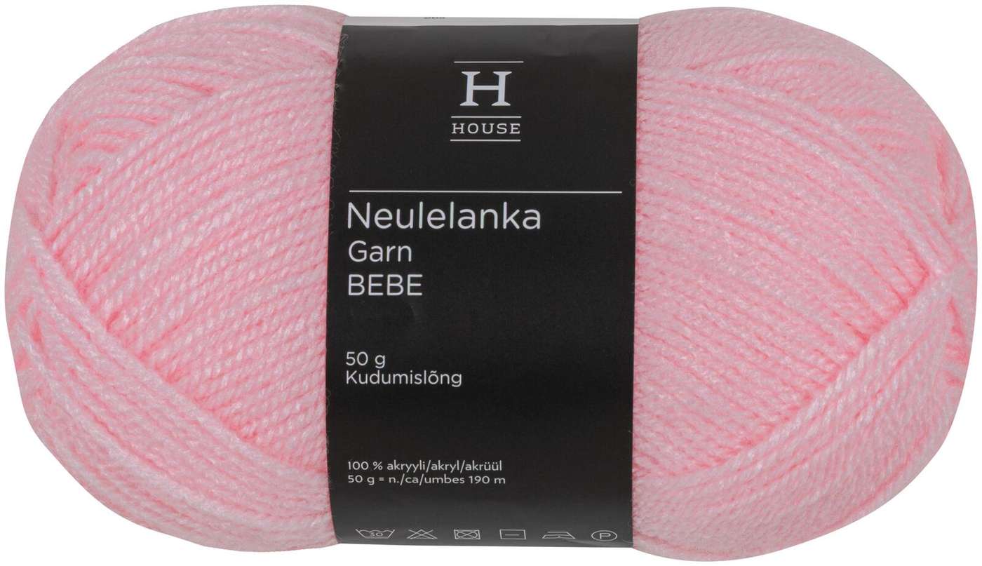 Домашняя пряжа Bebe 50 г светло-розовая 2197 (цвет светло-розовый)