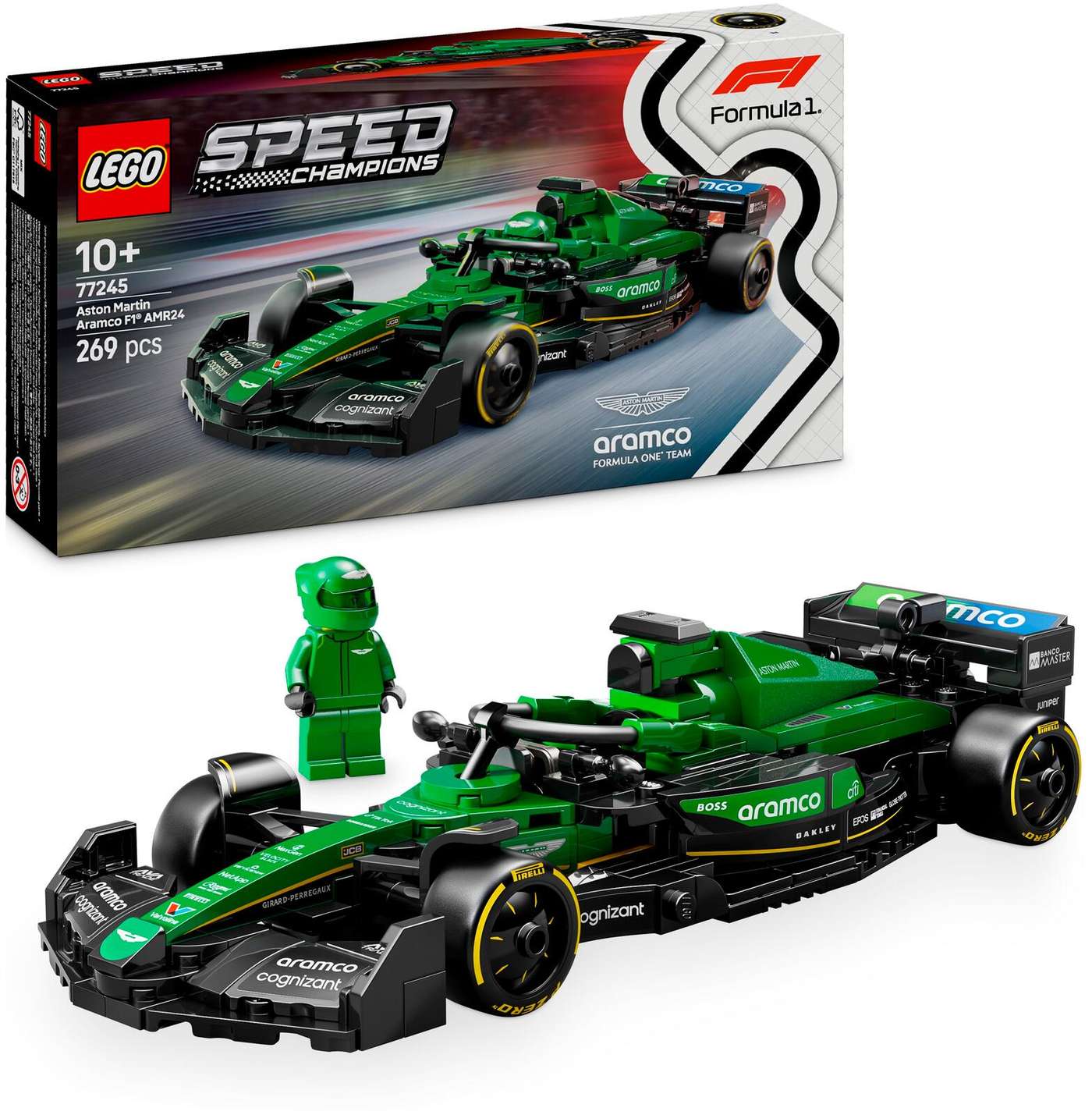 LEGO® Speed ​​Champions Гоночный автомобиль Aston Martin Aramco F1® AMR24 77245