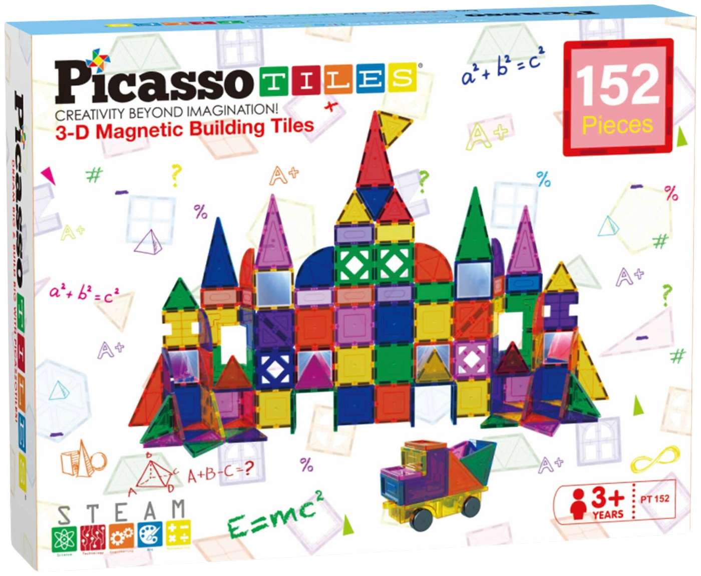 Магнитный конструктор PicassoTiles, 152 детали.