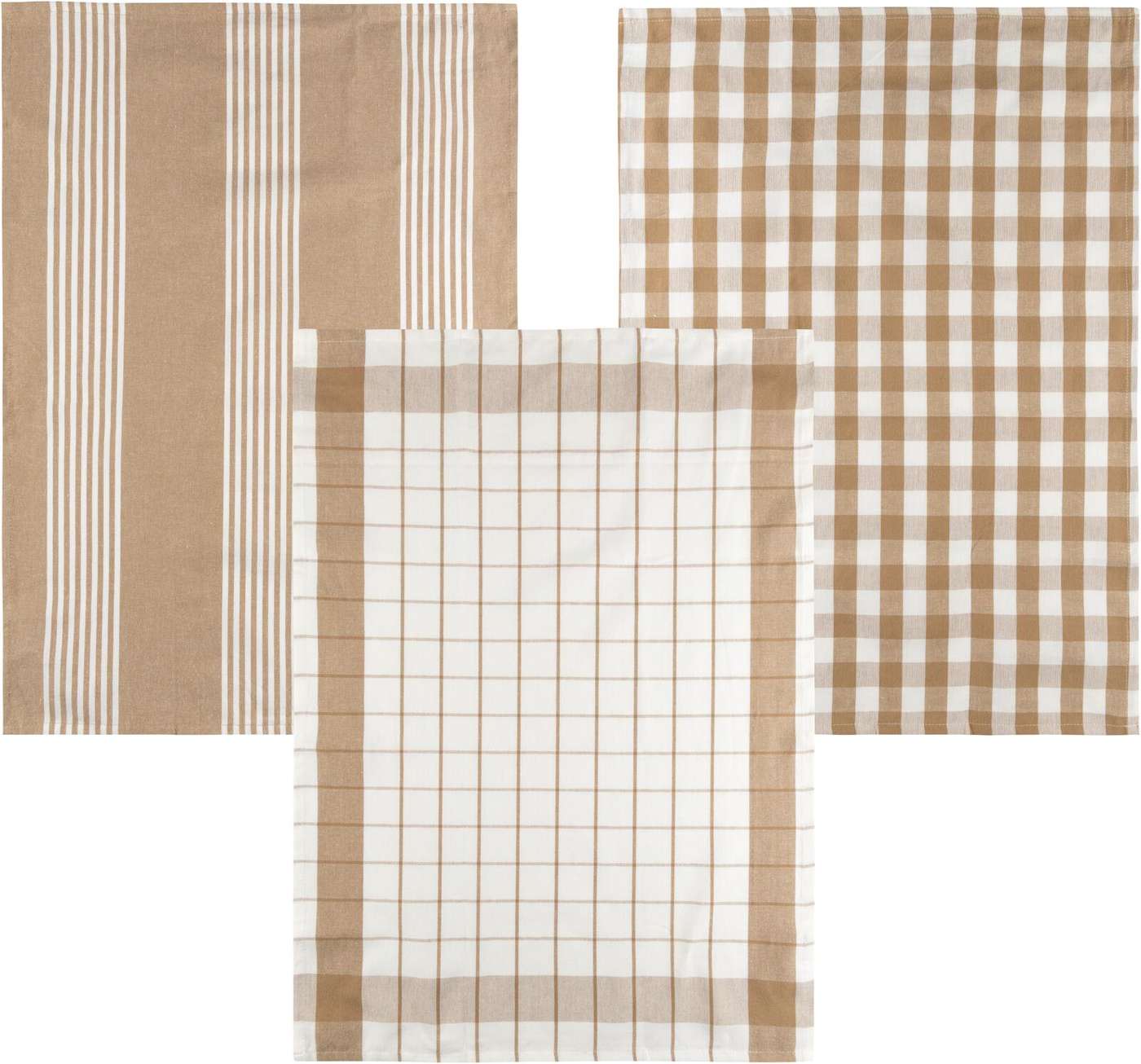 Полотенца кухонные Tex Home Stripes 3 шт бежевые (цвет БЕЖЕВЫЙ)