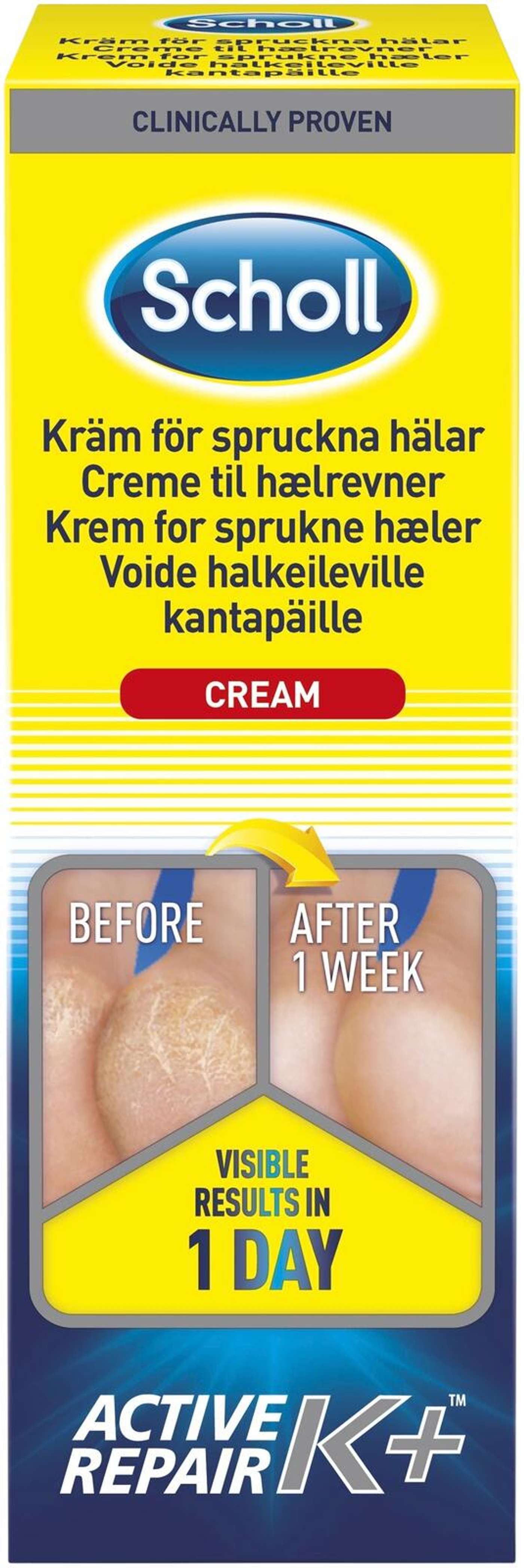 Scholl Active Repair K + Крем для потрескавшихся пяток 60 мл