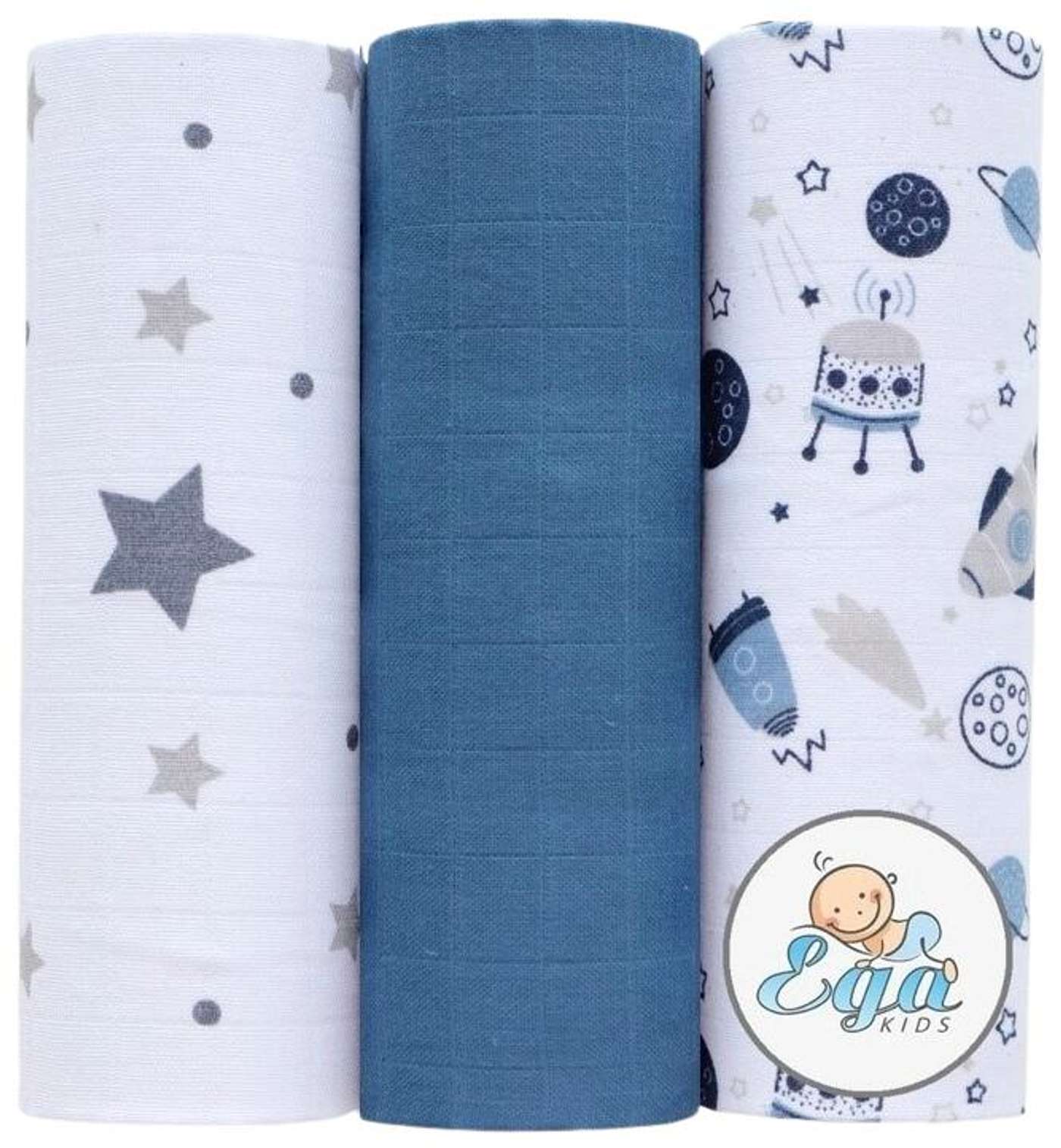 Салфетки марлевые EgaKids 3 шт 60х80 см