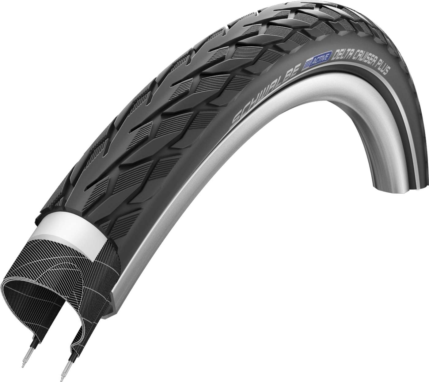 Внешняя велосипедная покрышка Schwalbe Delta Cruiser Plus Reflex 26 дюймов 47-559 (цвет Черный)